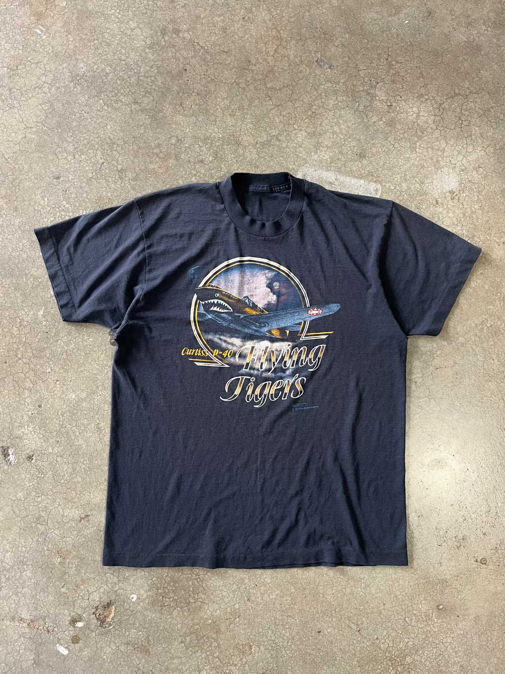 80S 3D EMBLEM FLYING TIGER TEE - M