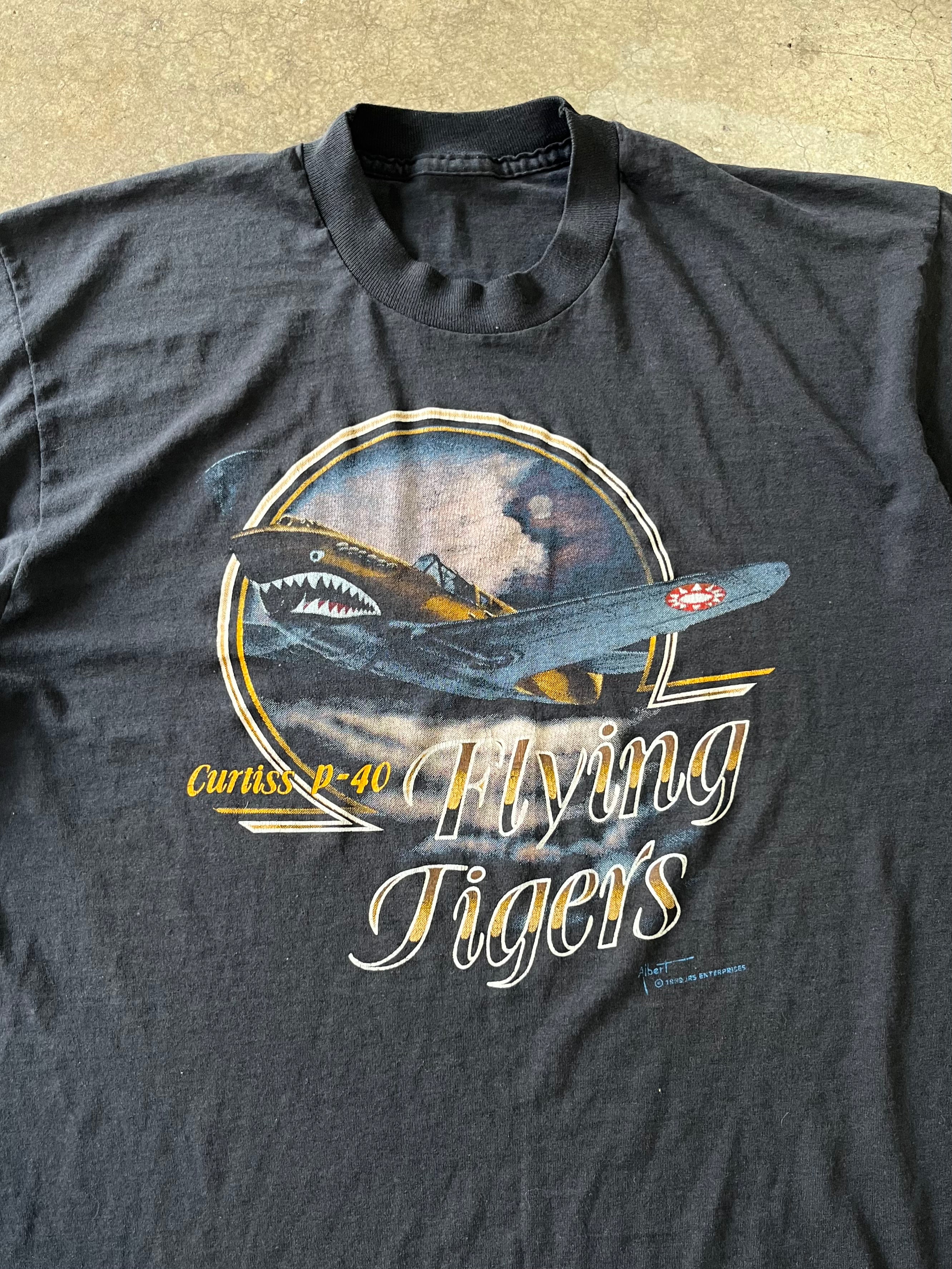 80S 3D EMBLEM FLYING TIGER TEE - M