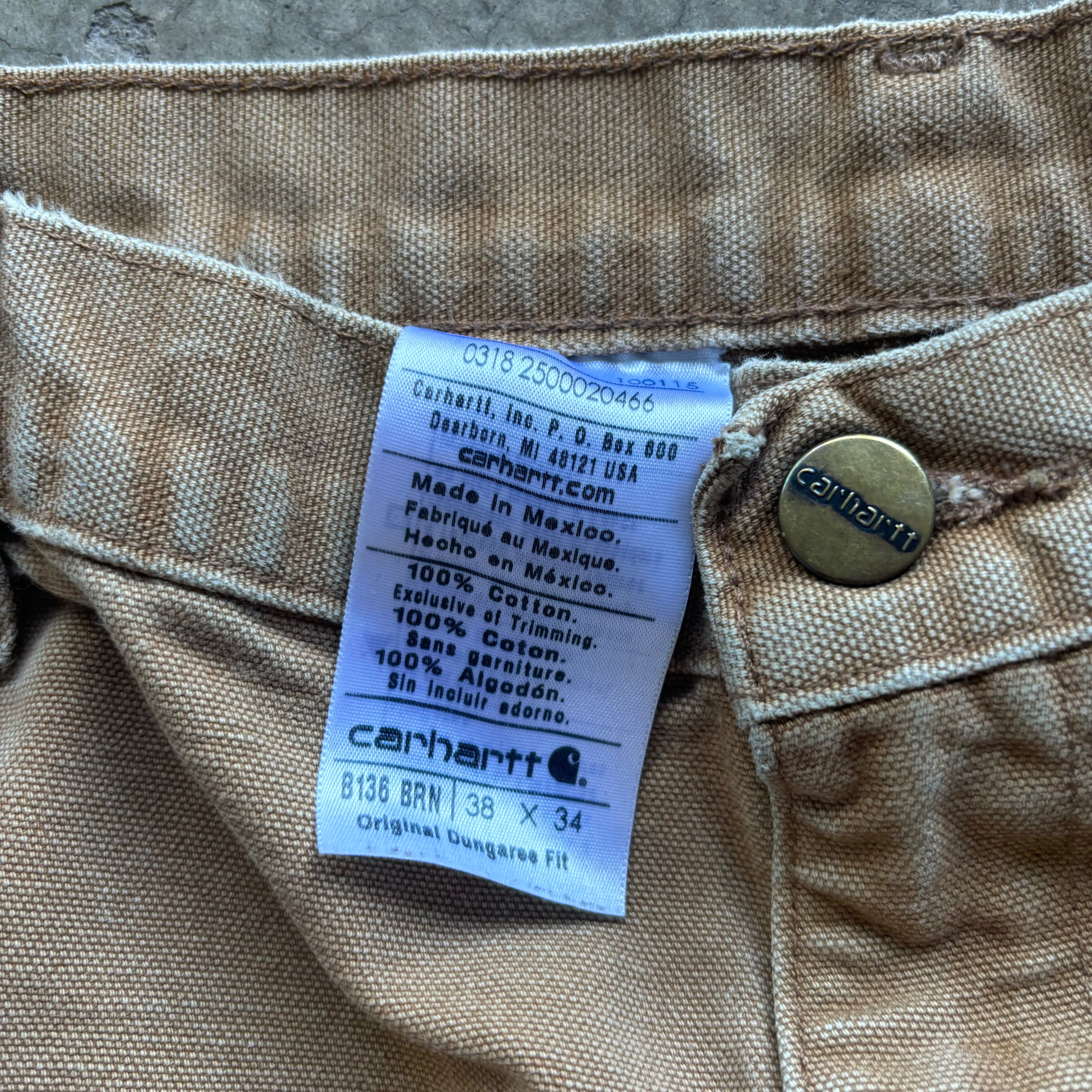 90s CARHARTT TAN DOUBLE KNEES - 38X34