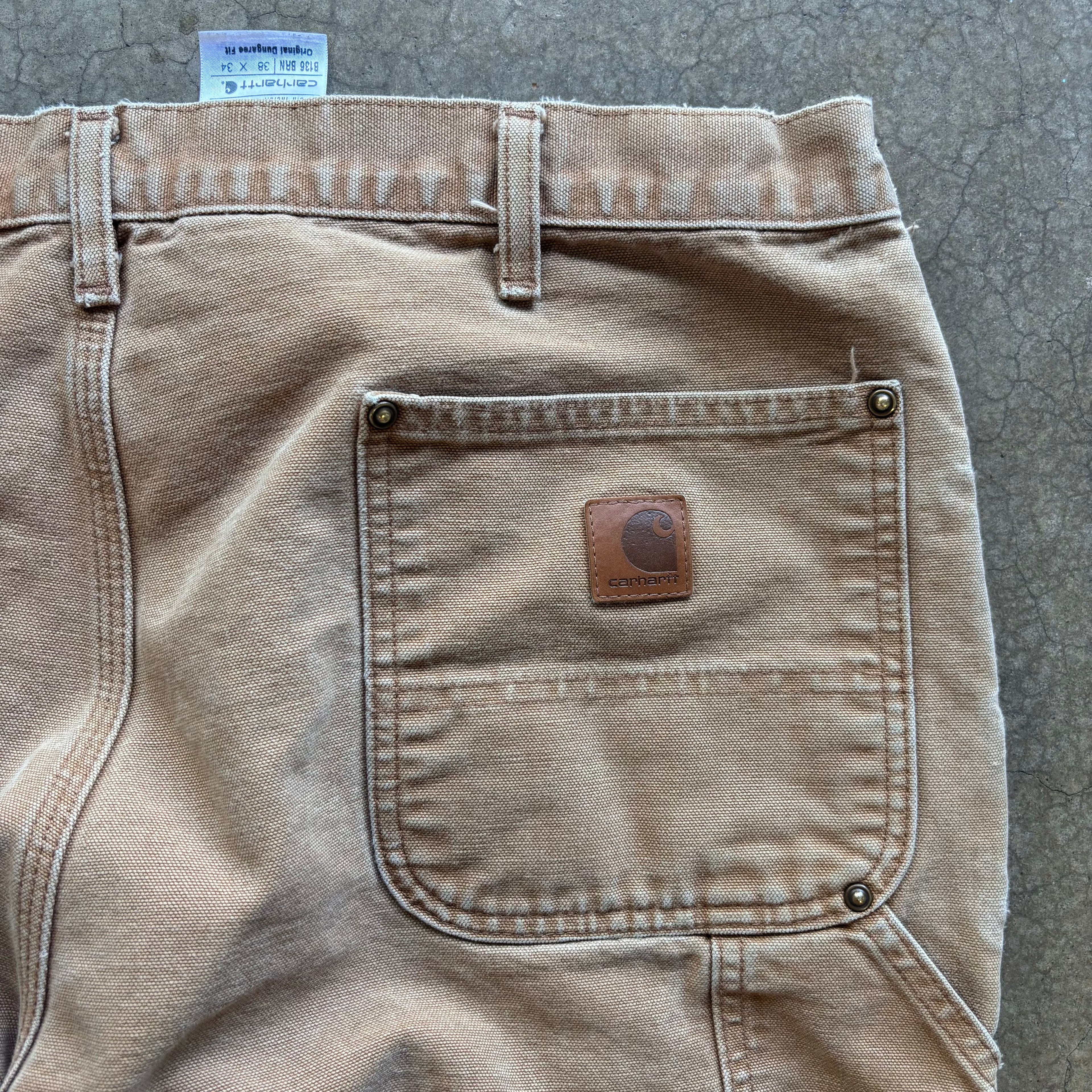 90s CARHARTT TAN DOUBLE KNEES - 38X34