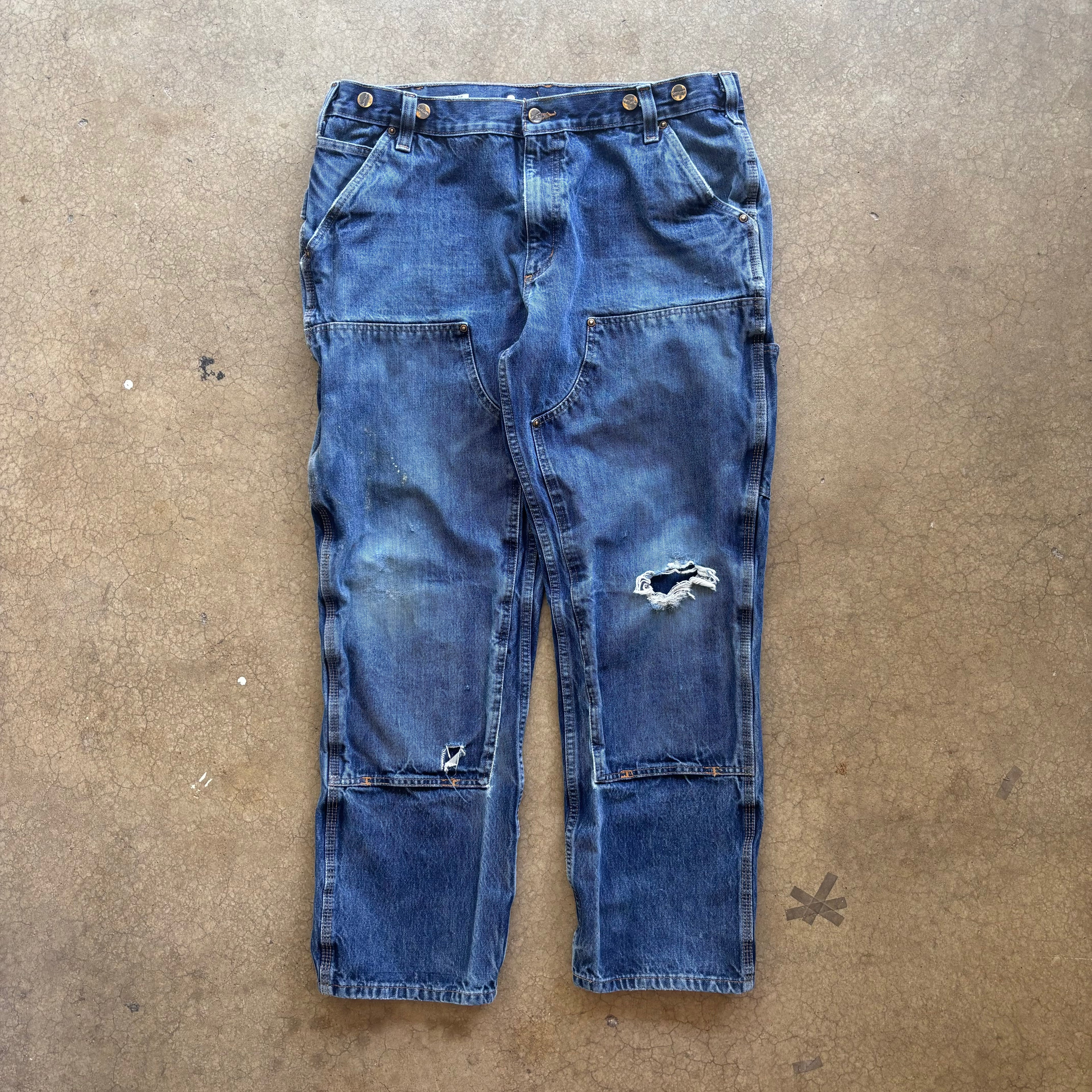 00s CARHARTT DENIM DOUBLE KNEES - 38X32