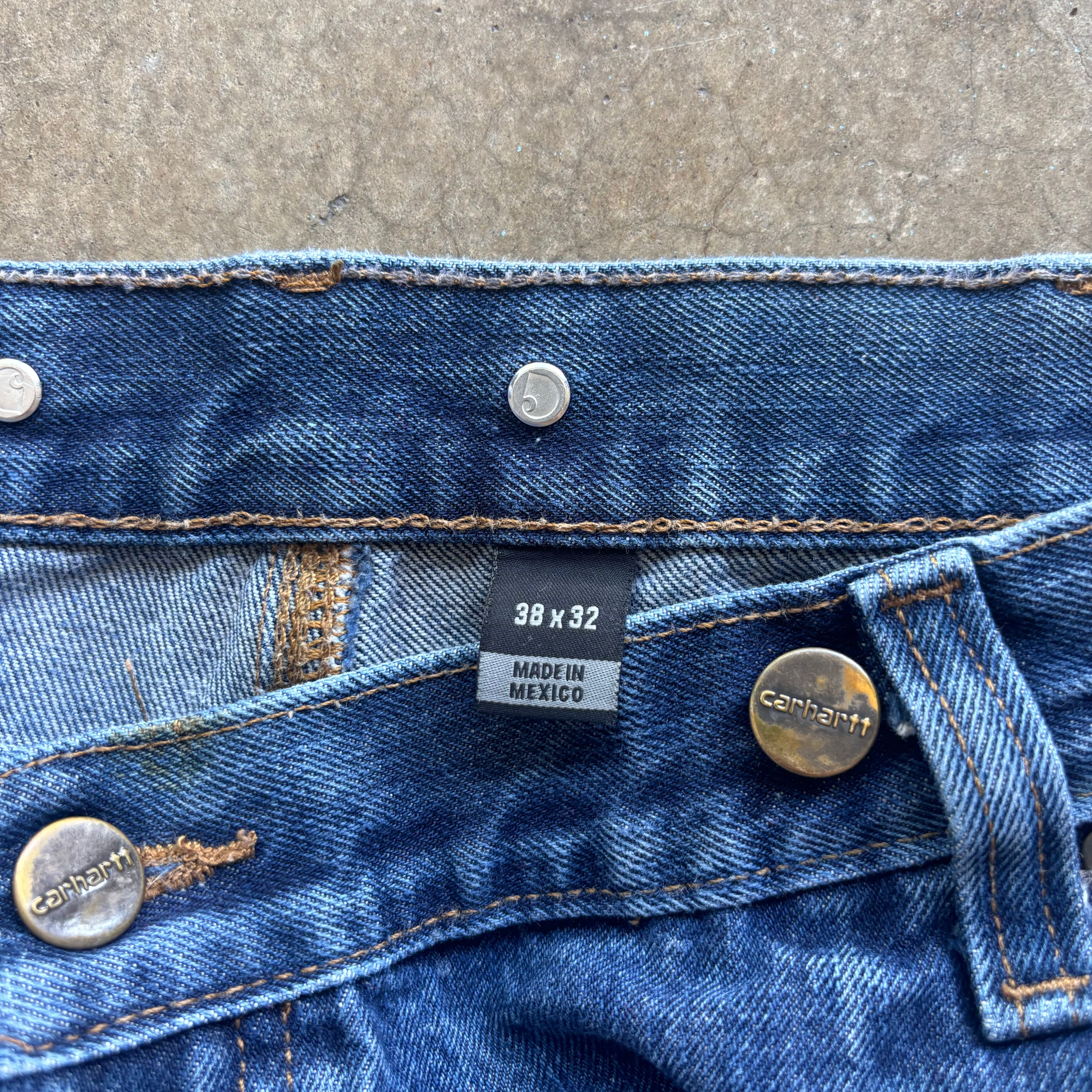 00s CARHARTT DENIM DOUBLE KNEES - 38X32