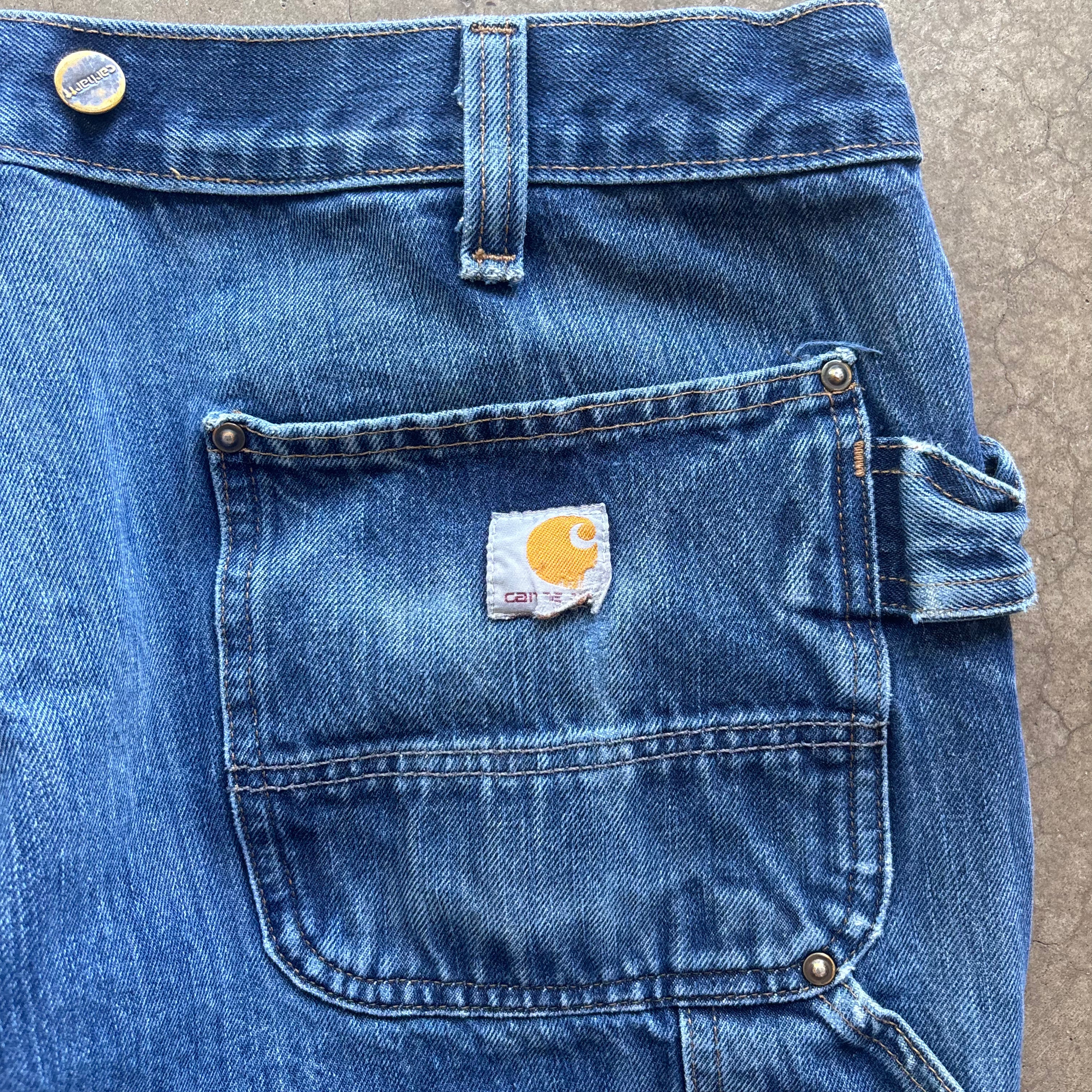 00s CARHARTT DENIM DOUBLE KNEES - 38X32