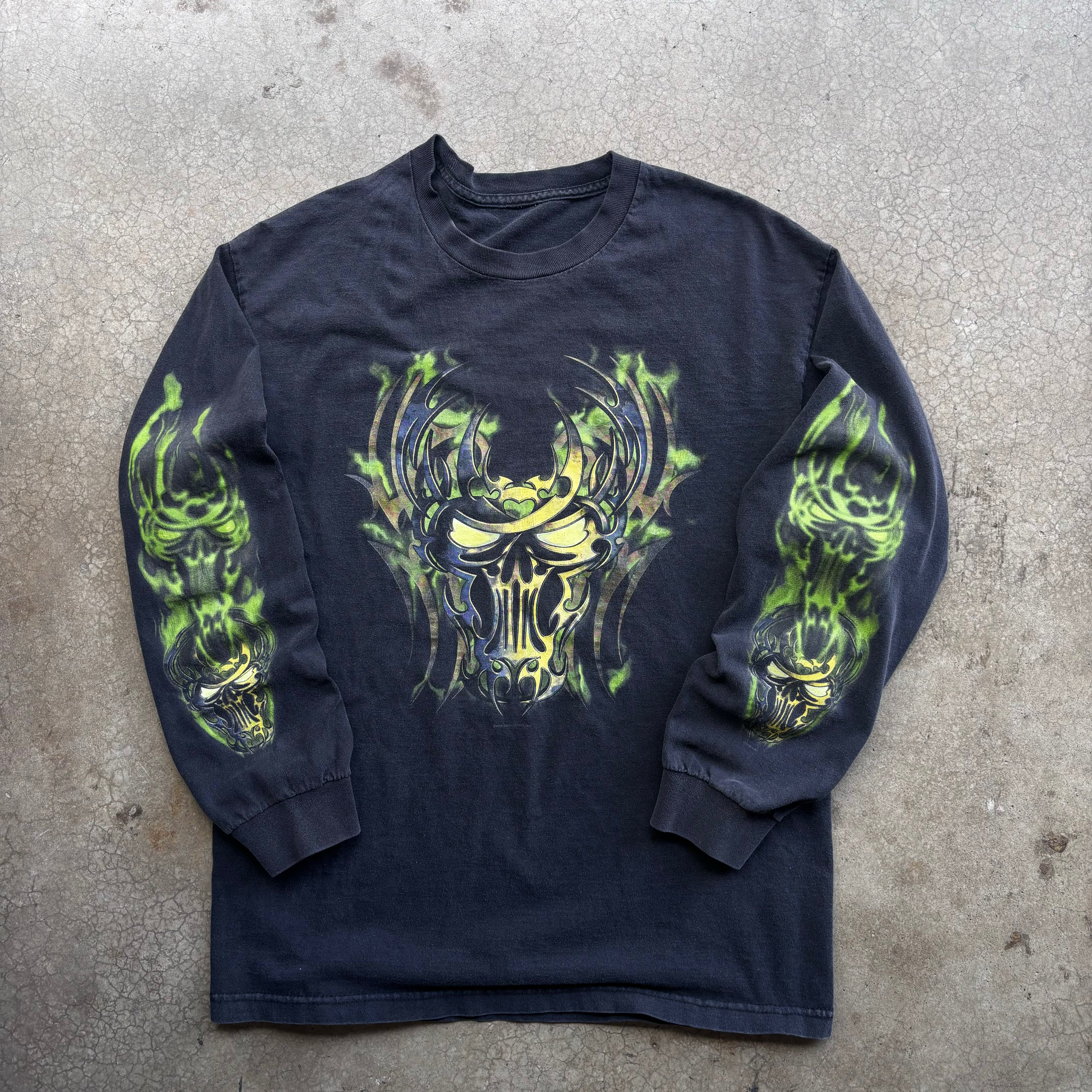 00s GREEN GHOUL LONGSLEEVE TEE - L