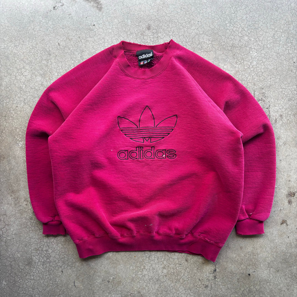 90s RED ADIDAS CREWNECK - M