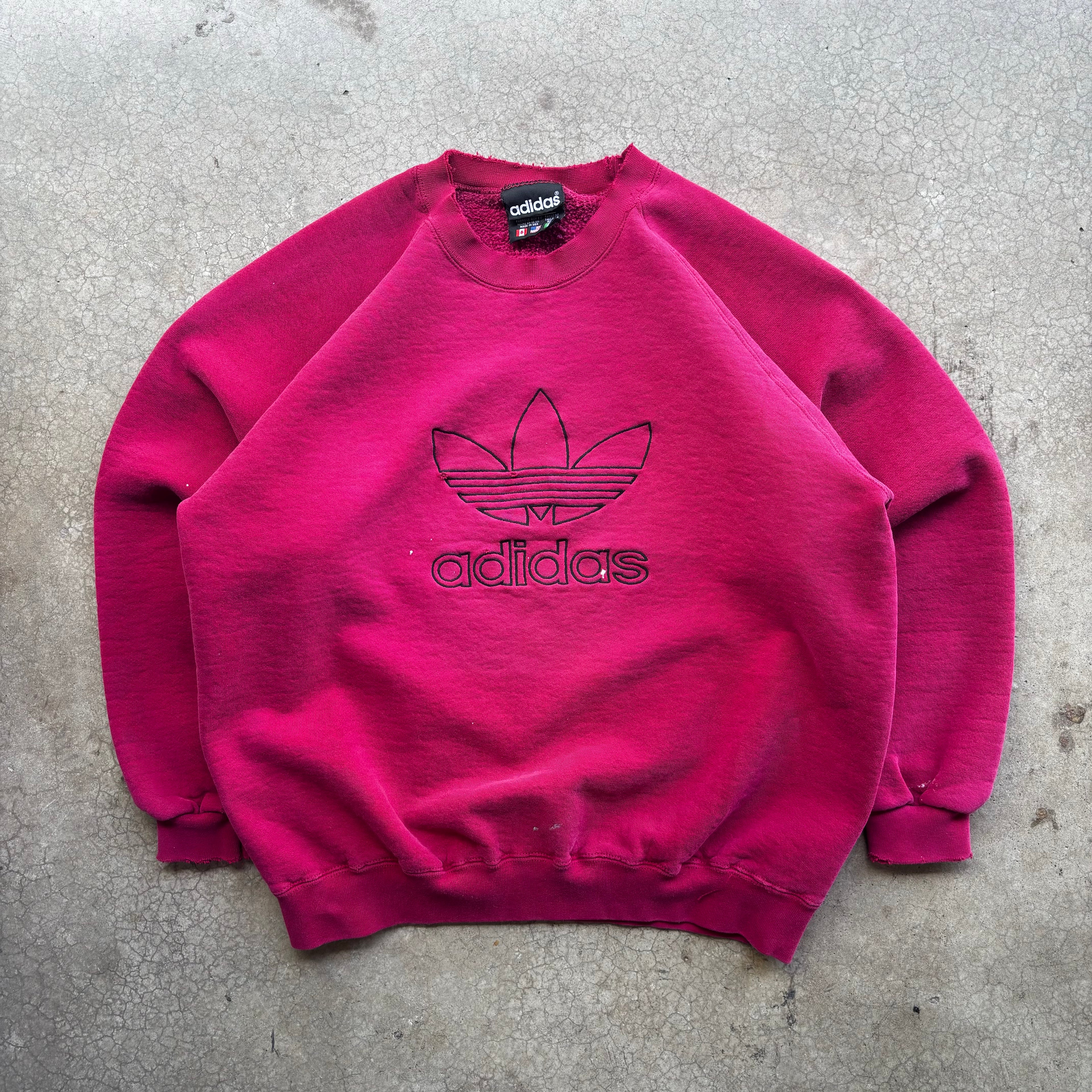 90s RED ADIDAS CREWNECK - M