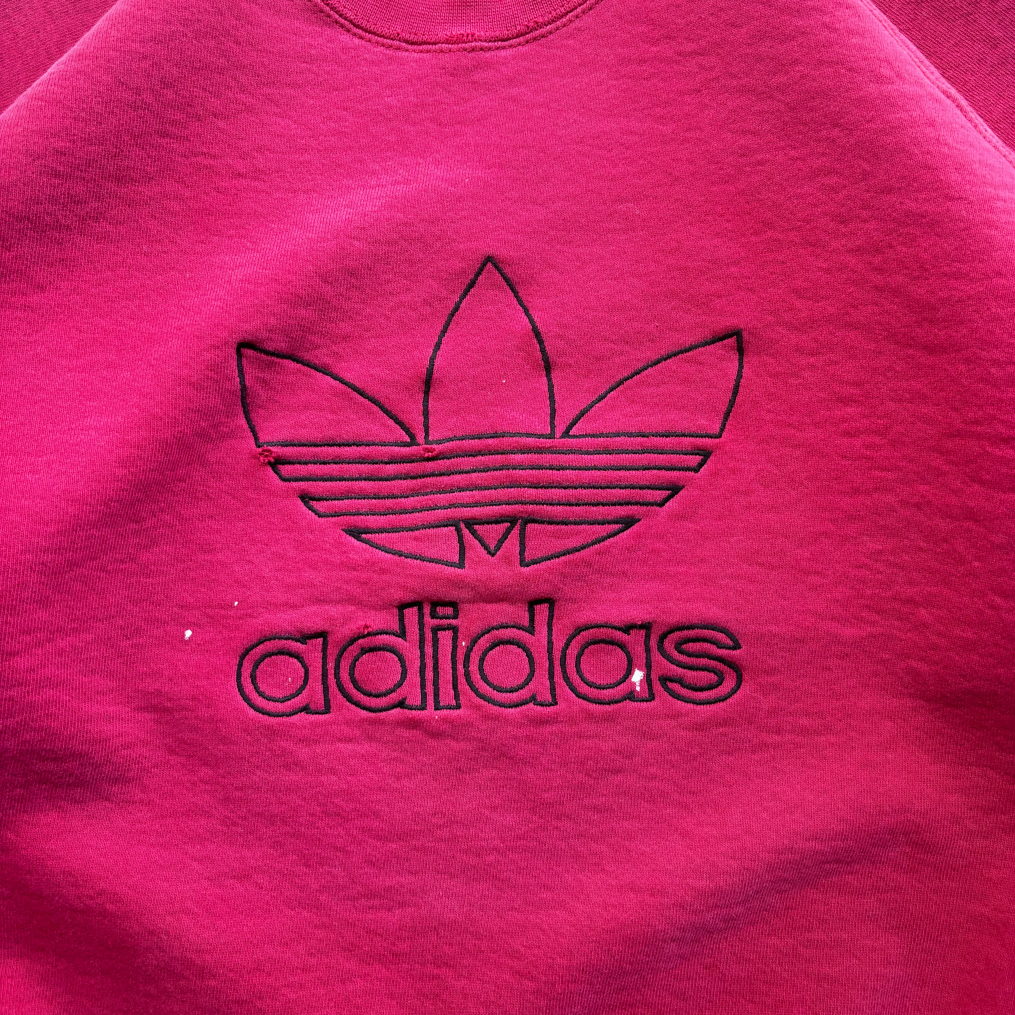 90s RED ADIDAS CREWNECK - M