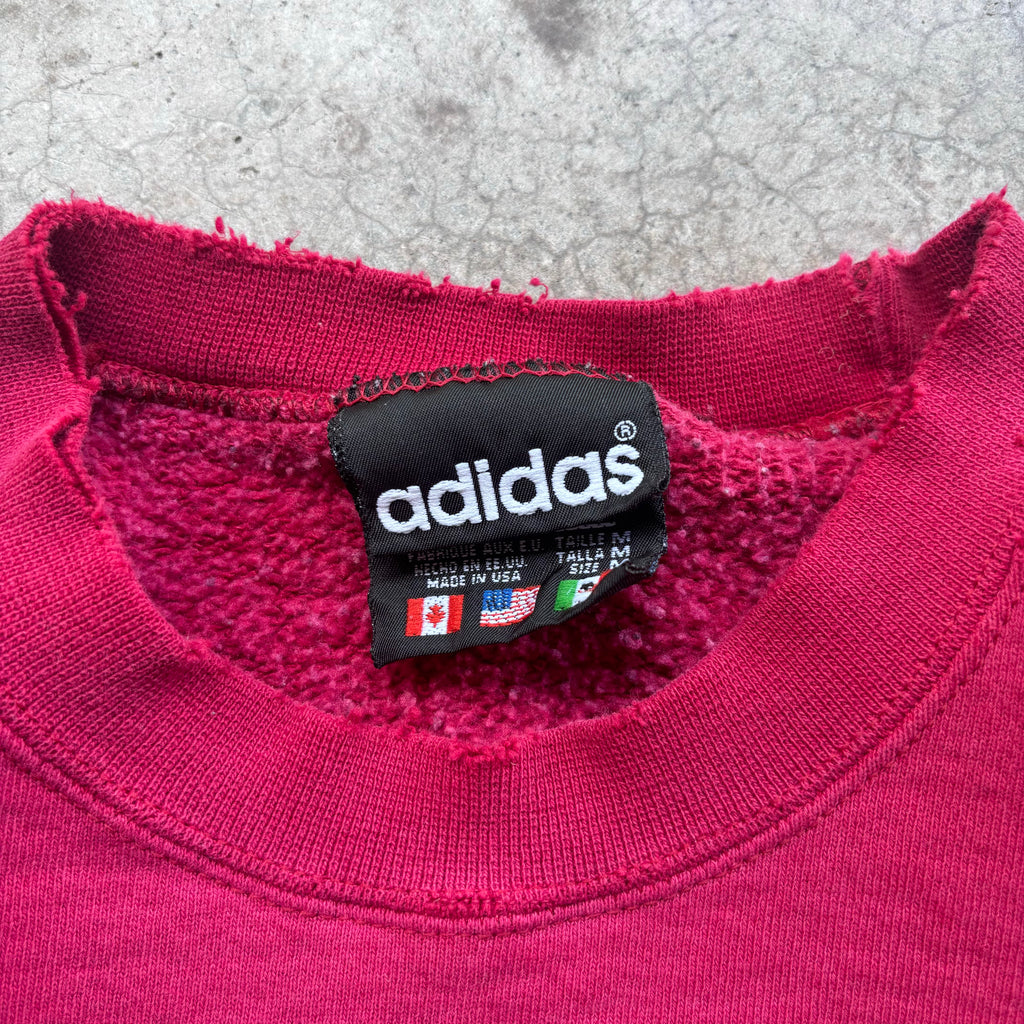 90s RED ADIDAS CREWNECK - M