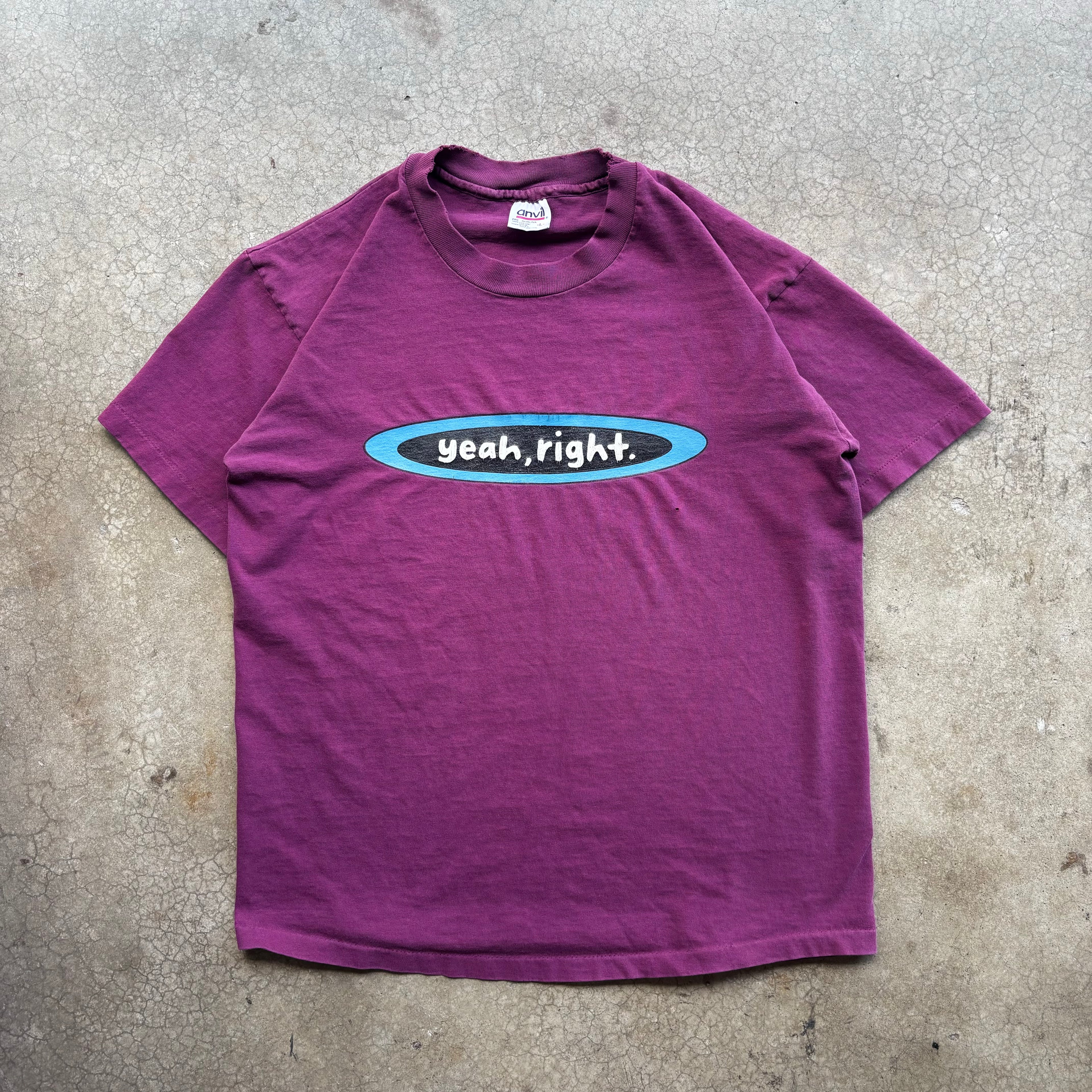 90s YEAH RIGHT TEE - L