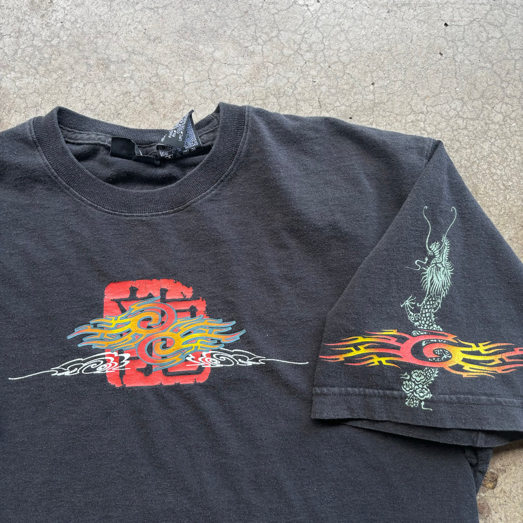 00s DRAGON FLAMES TEE - L
