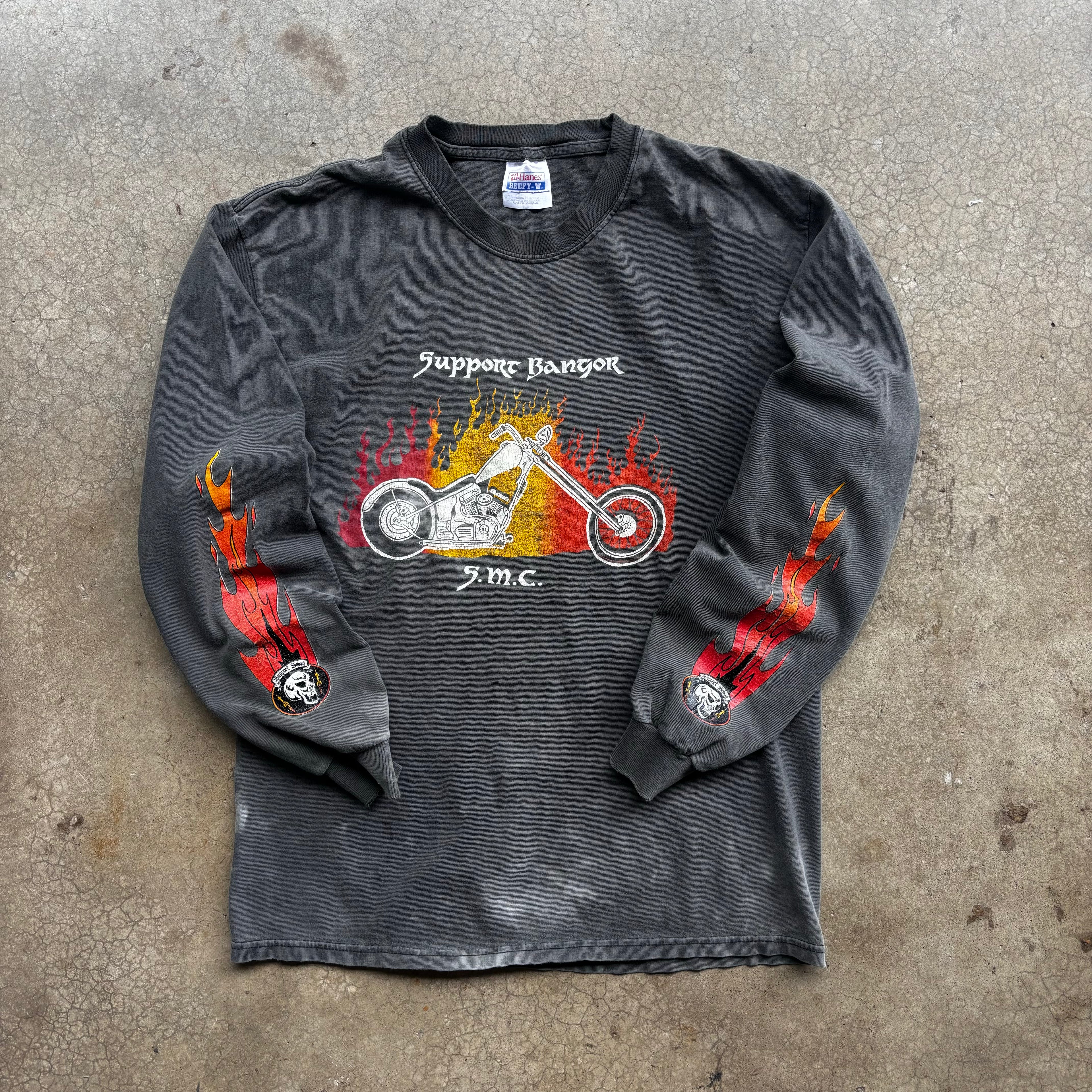 90s SUPPORT GMC FLAME LONGSLEEVE TEE - M