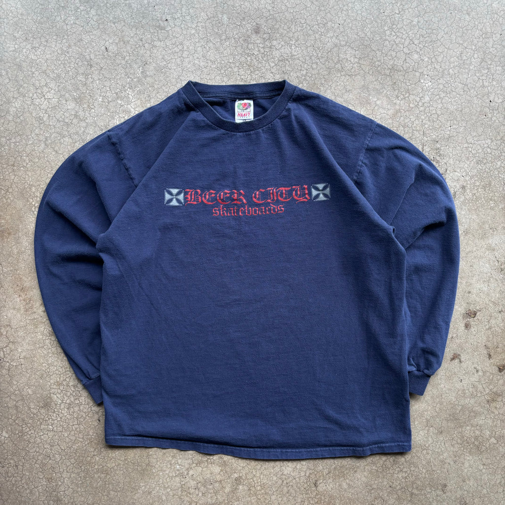90s BEER CITY SKATEBOARDS TEE - XL
