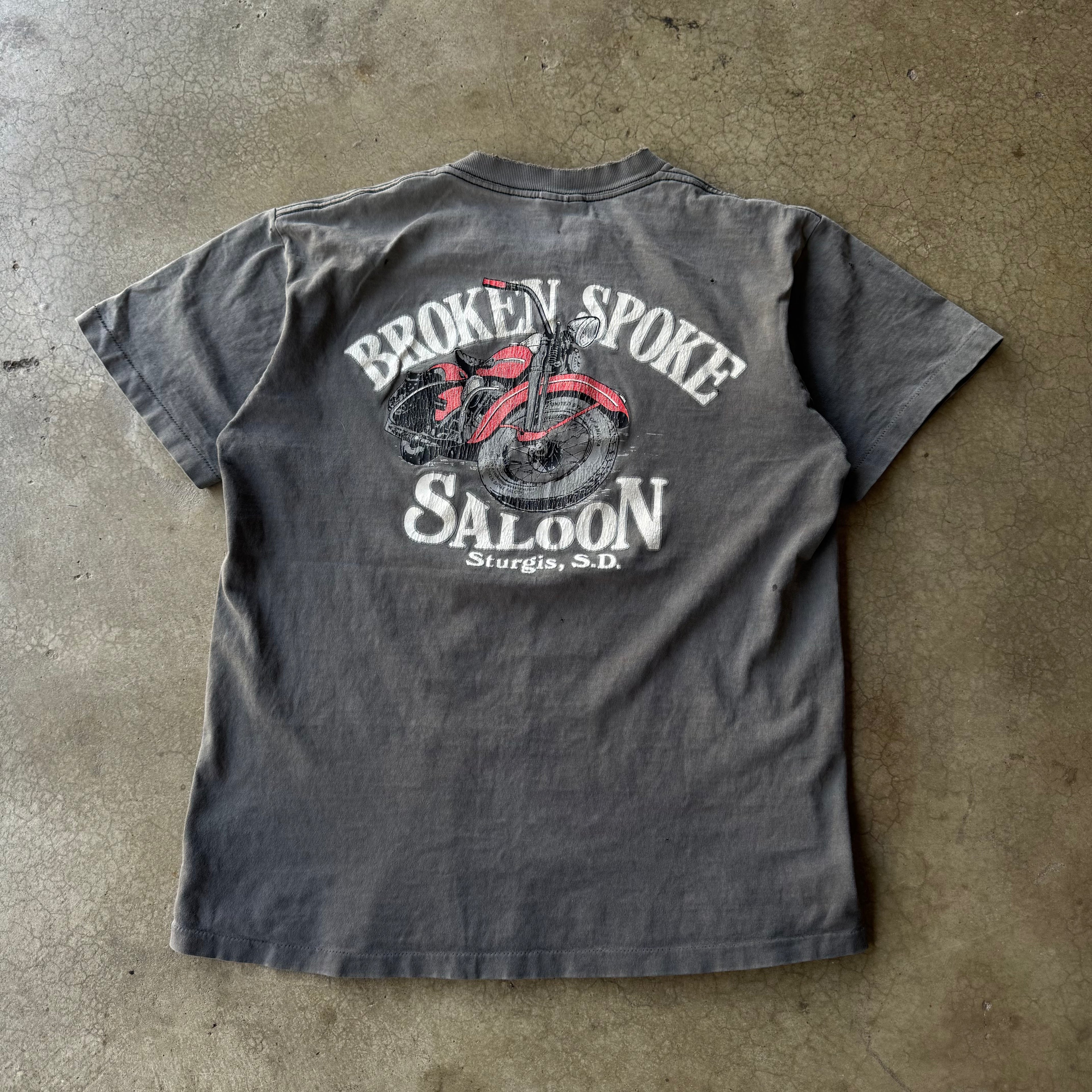 90S BROKEN SPOKE SALOON STURGIS BIKER TEE - M