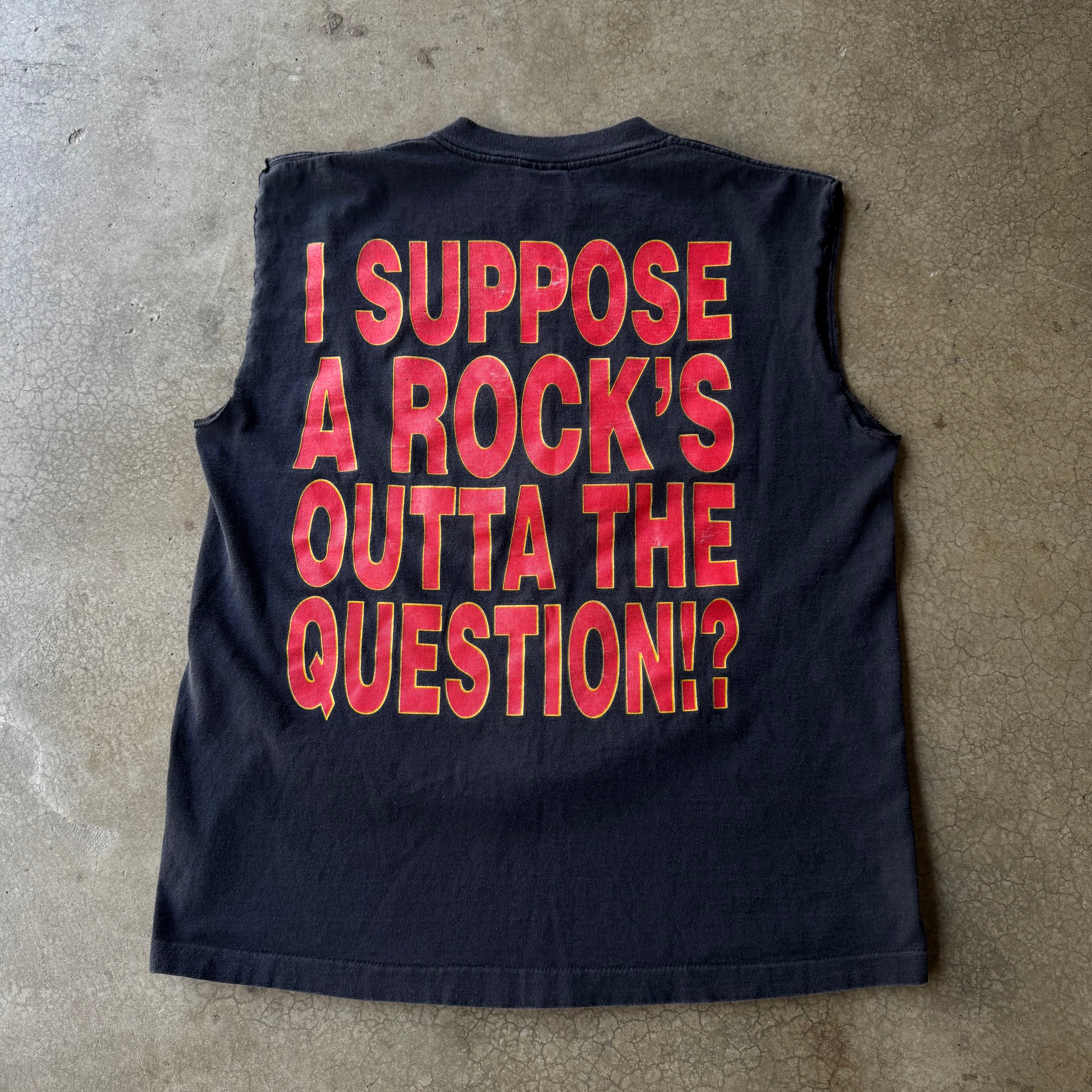 90S DEF LEAPARD CUT OFF BAND TEE - L