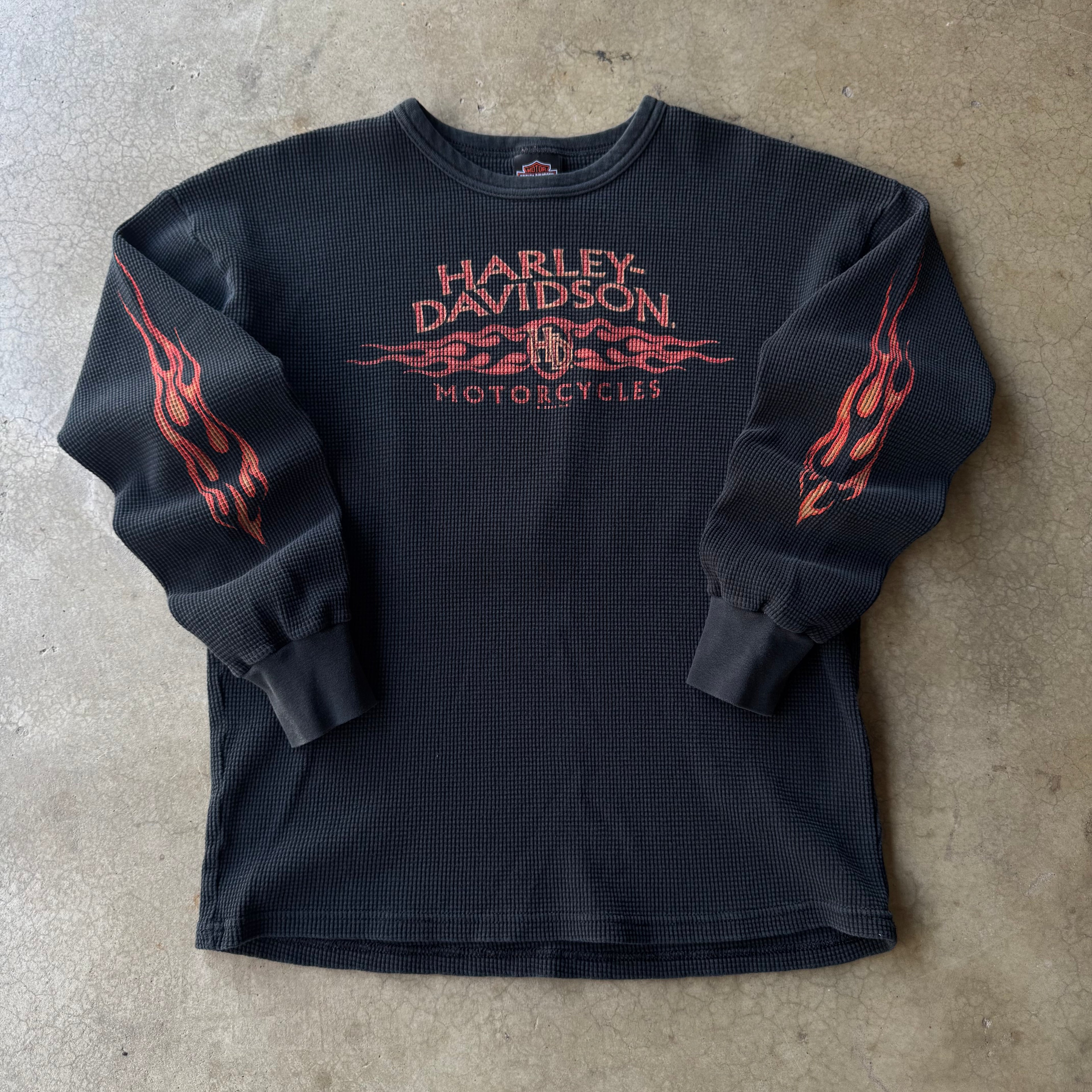 90S HARLEY DAVIDSON INDIANA FLAME LONG SLEEVE THERMAL - XL
