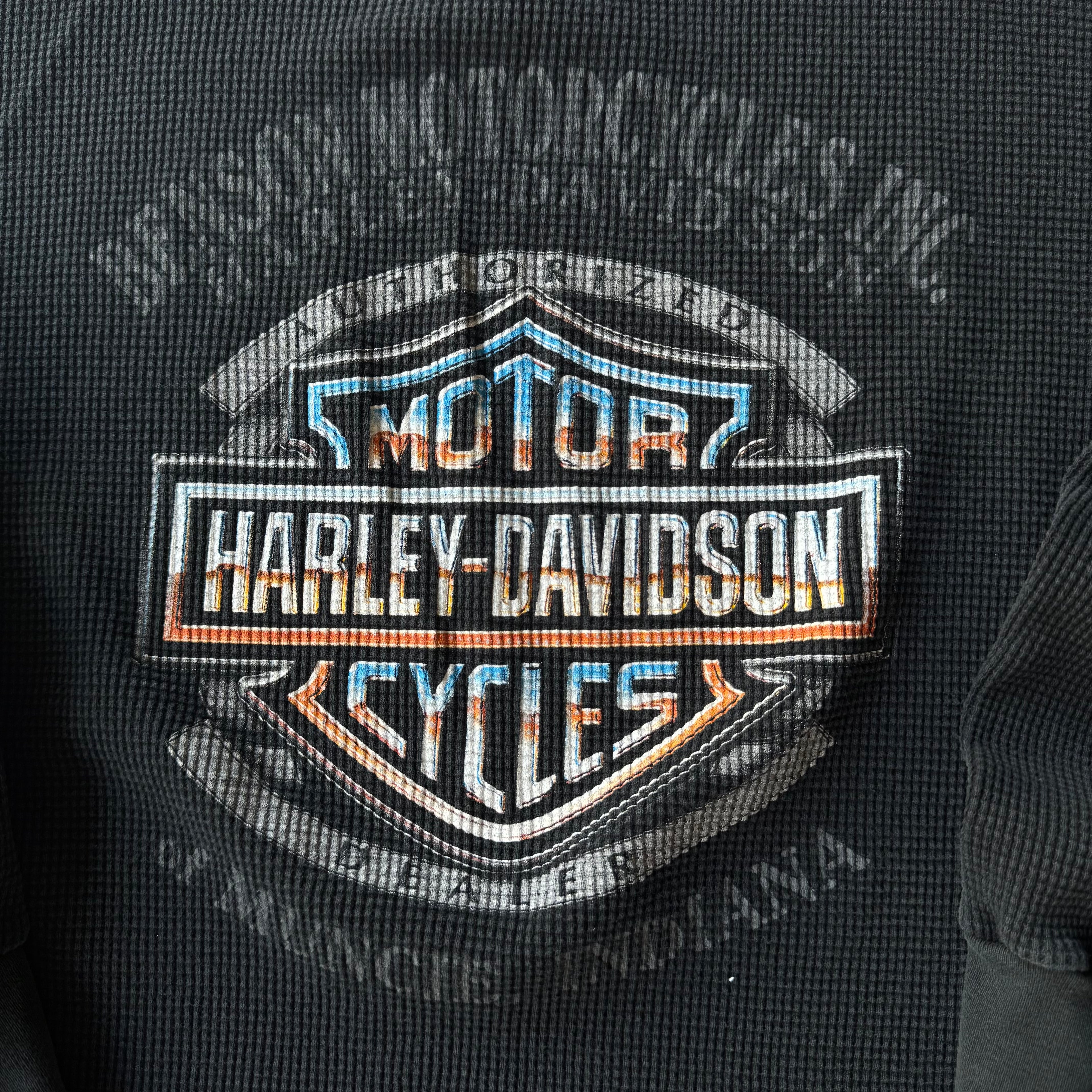 90S HARLEY DAVIDSON INDIANA FLAME LONG SLEEVE THERMAL - XL