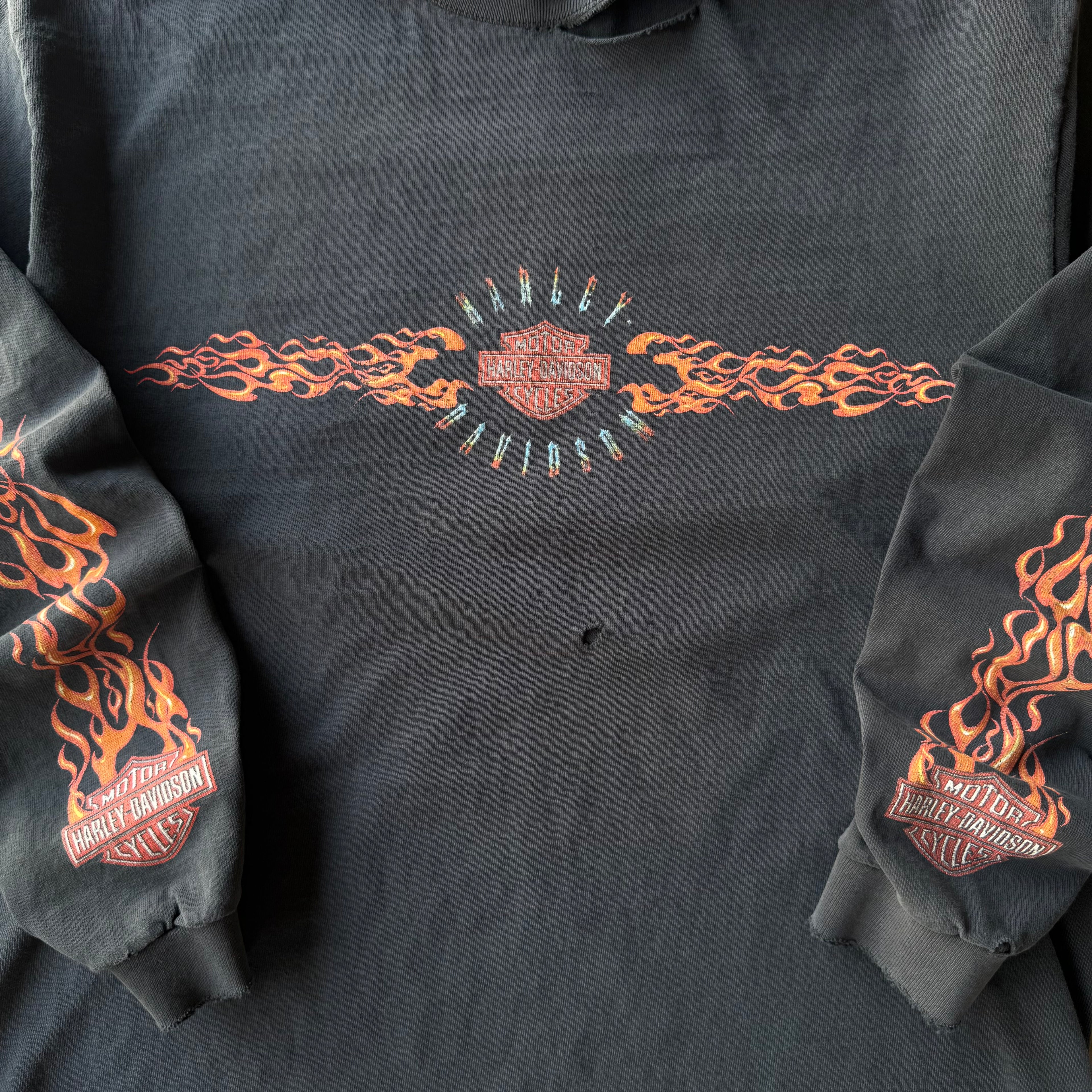 00S HARLEY DAVIDSON AZ FLAME LONG SLEEVE TEE - L
