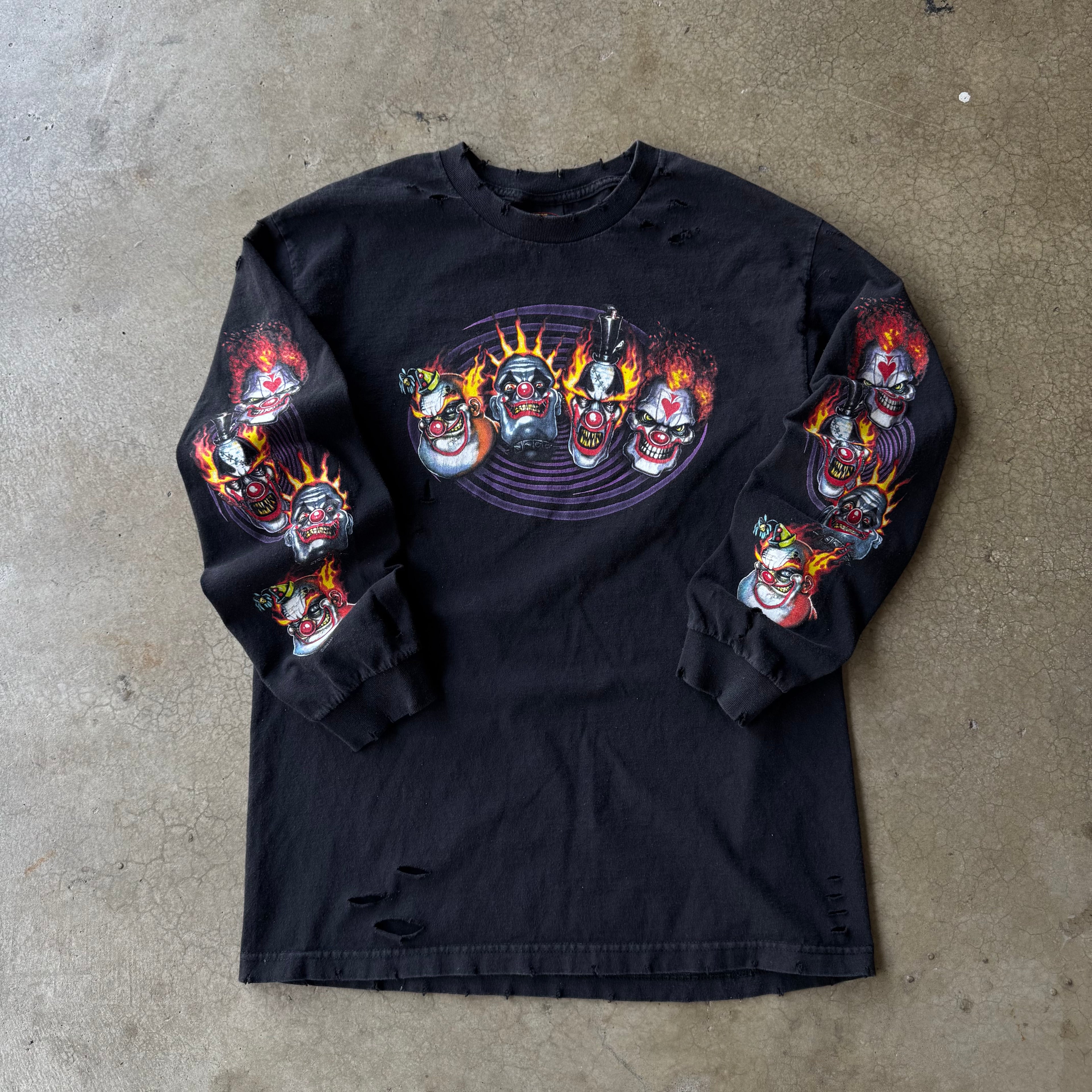 00s FLAME HEAD CLOWN LONG SLEEVE TEE - L