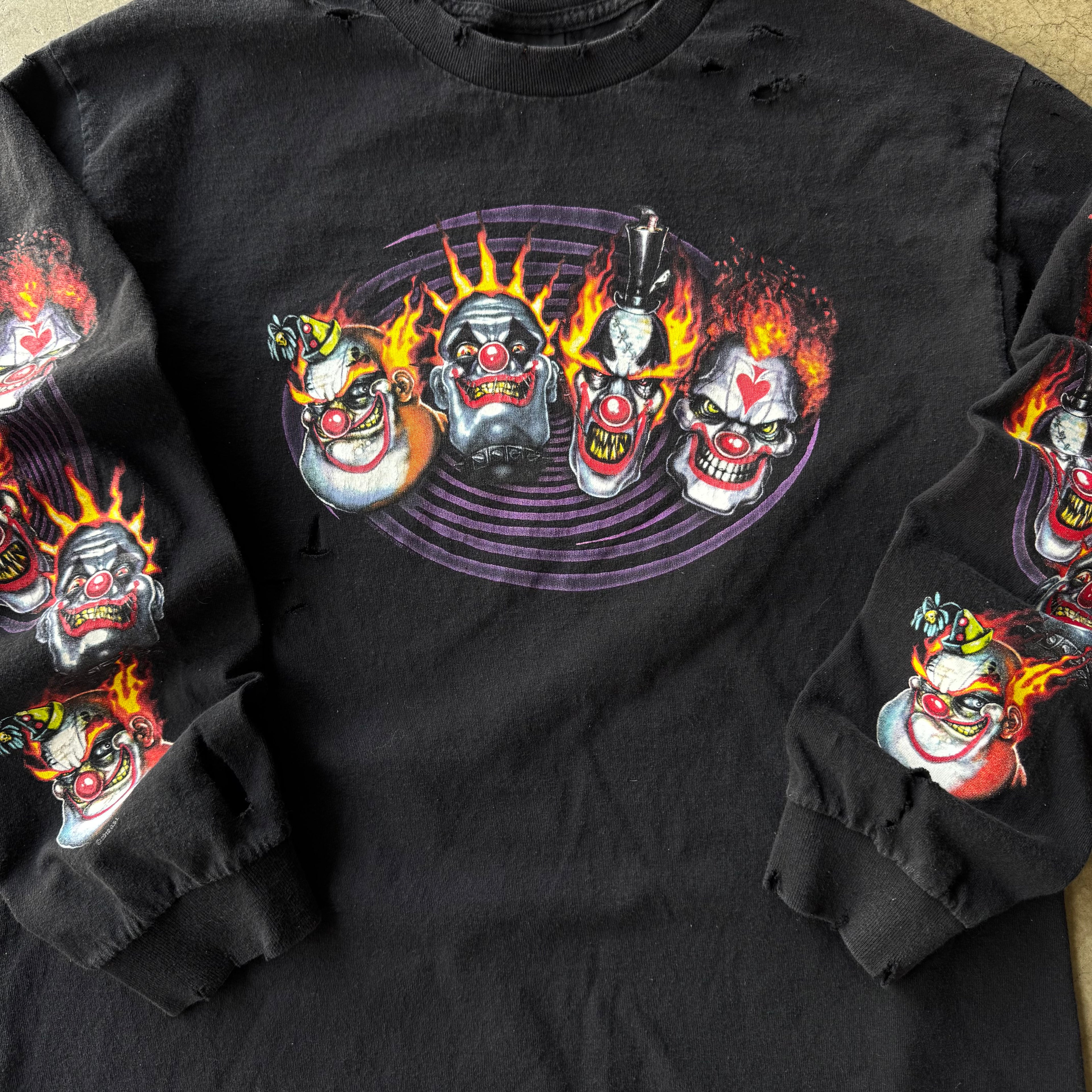 00s FLAME HEAD CLOWN LONG SLEEVE TEE - L