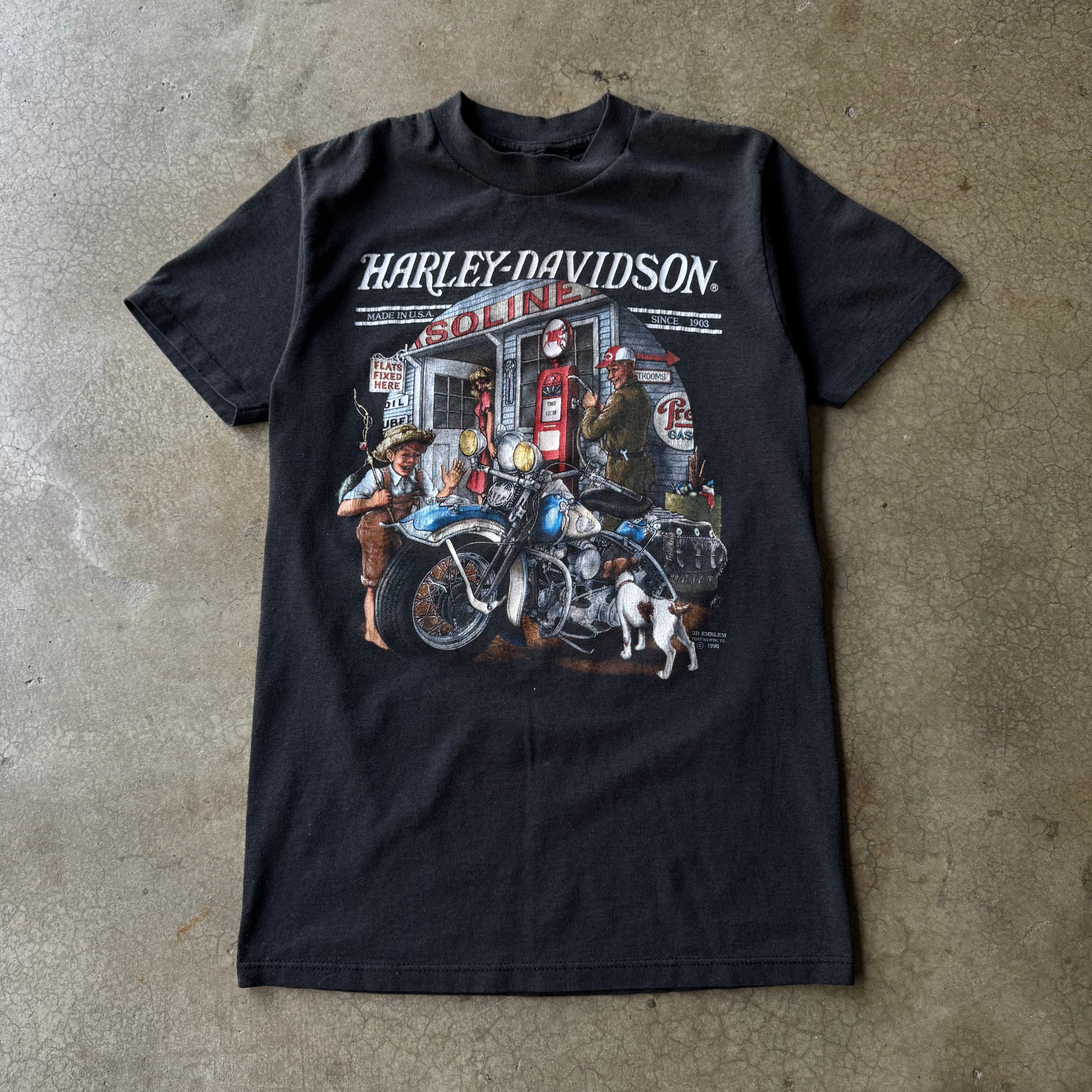 90s HARLEY DAVIDSON BALTIMORE 3D EMBLEM TEE - M