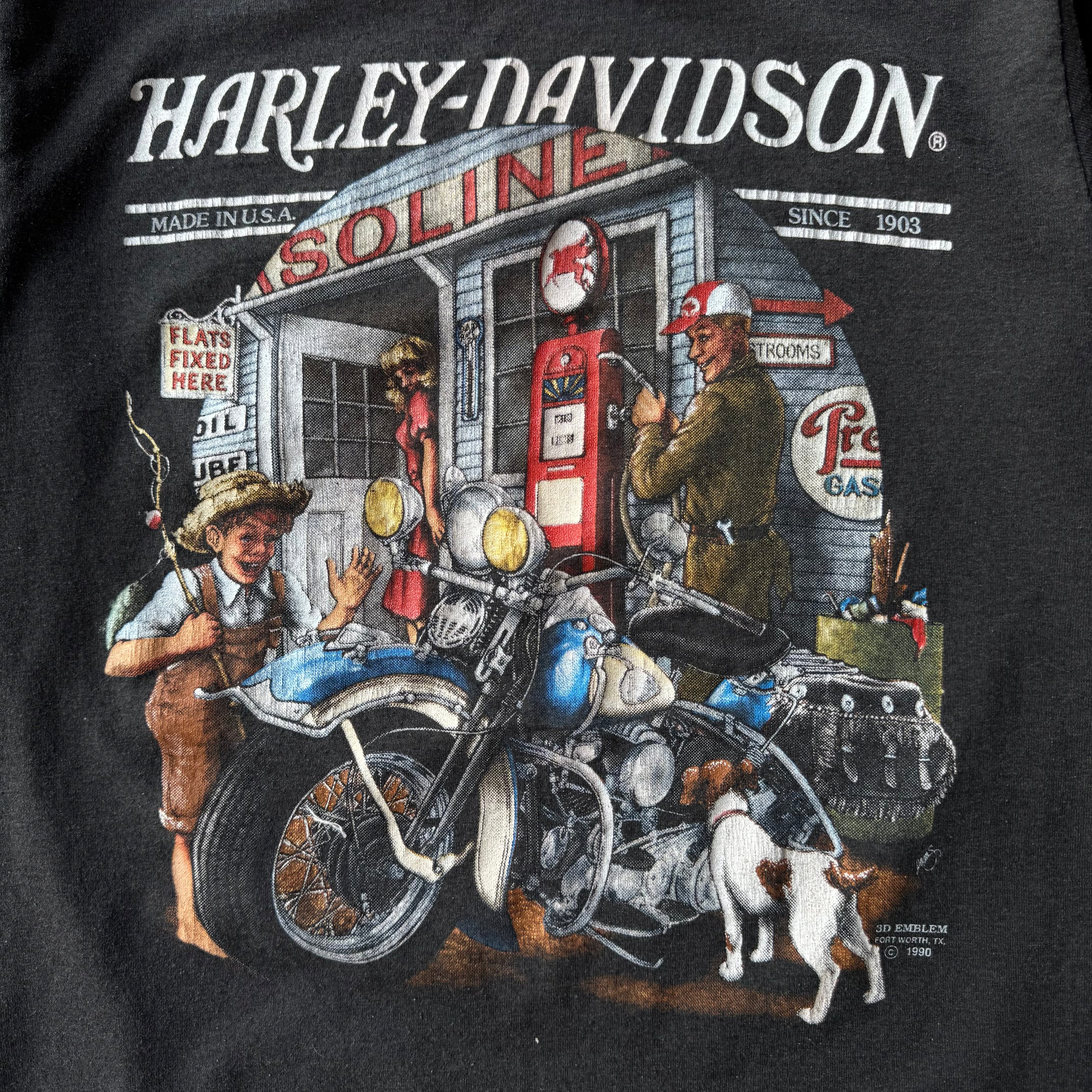 90s HARLEY DAVIDSON BALTIMORE 3D EMBLEM TEE - M