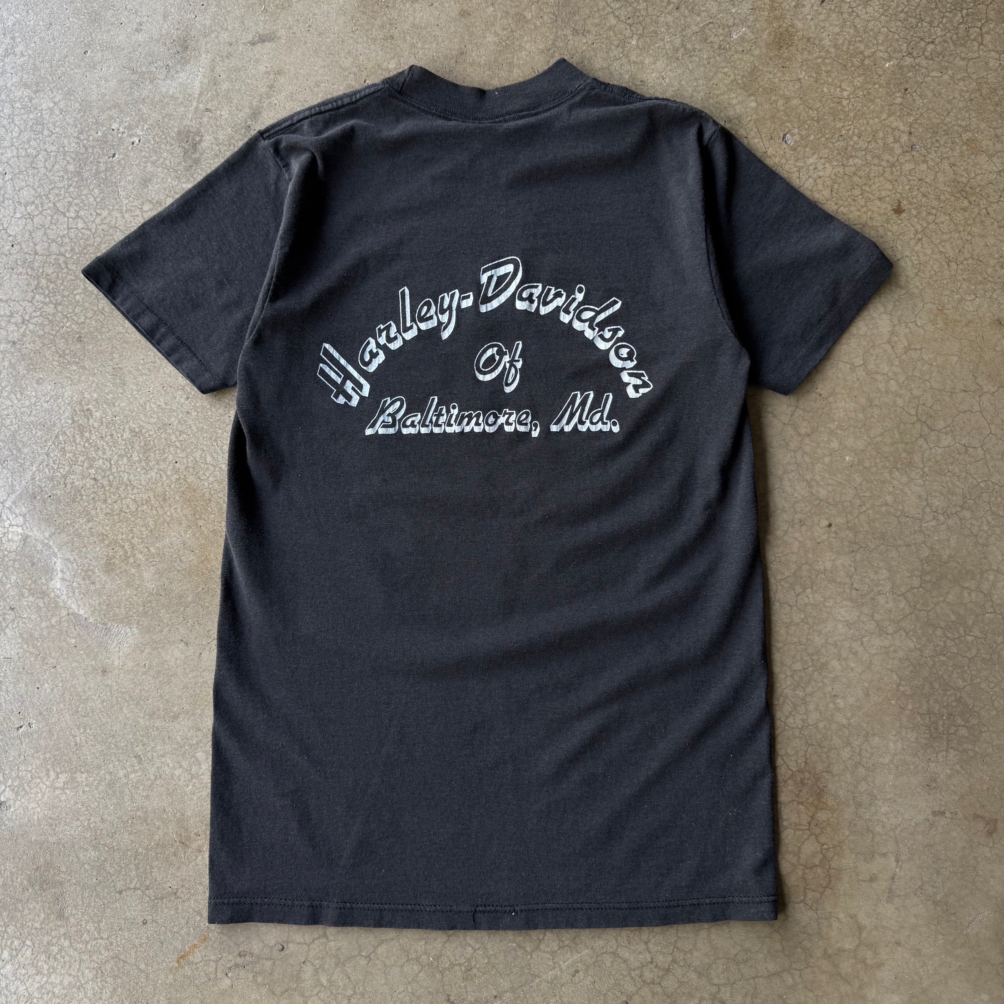 90s HARLEY DAVIDSON BALTIMORE 3D EMBLEM TEE - M