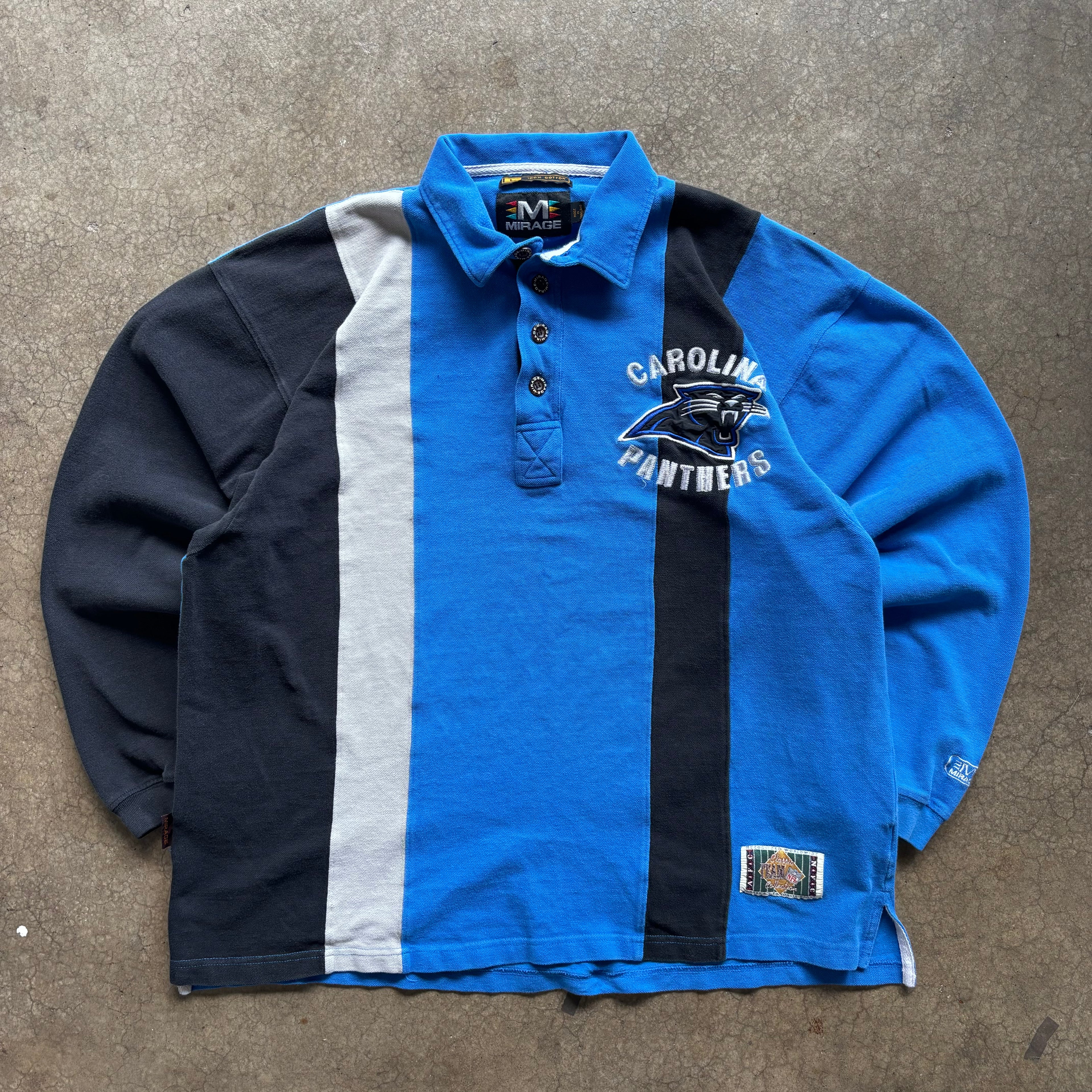 90s CAROLINA PANTHERS RUGBY SHIRT - L