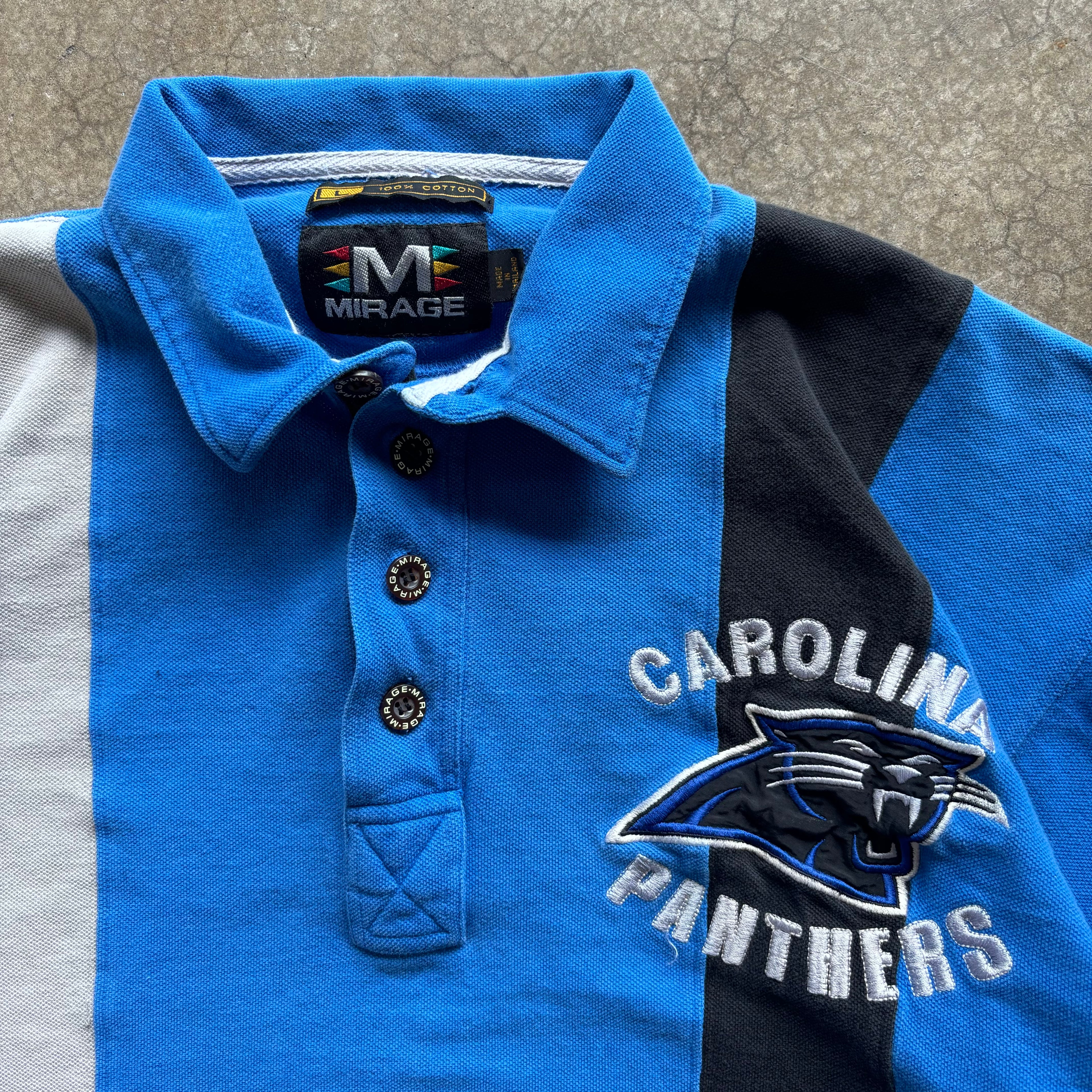 90s CAROLINA PANTHERS RUGBY SHIRT - L