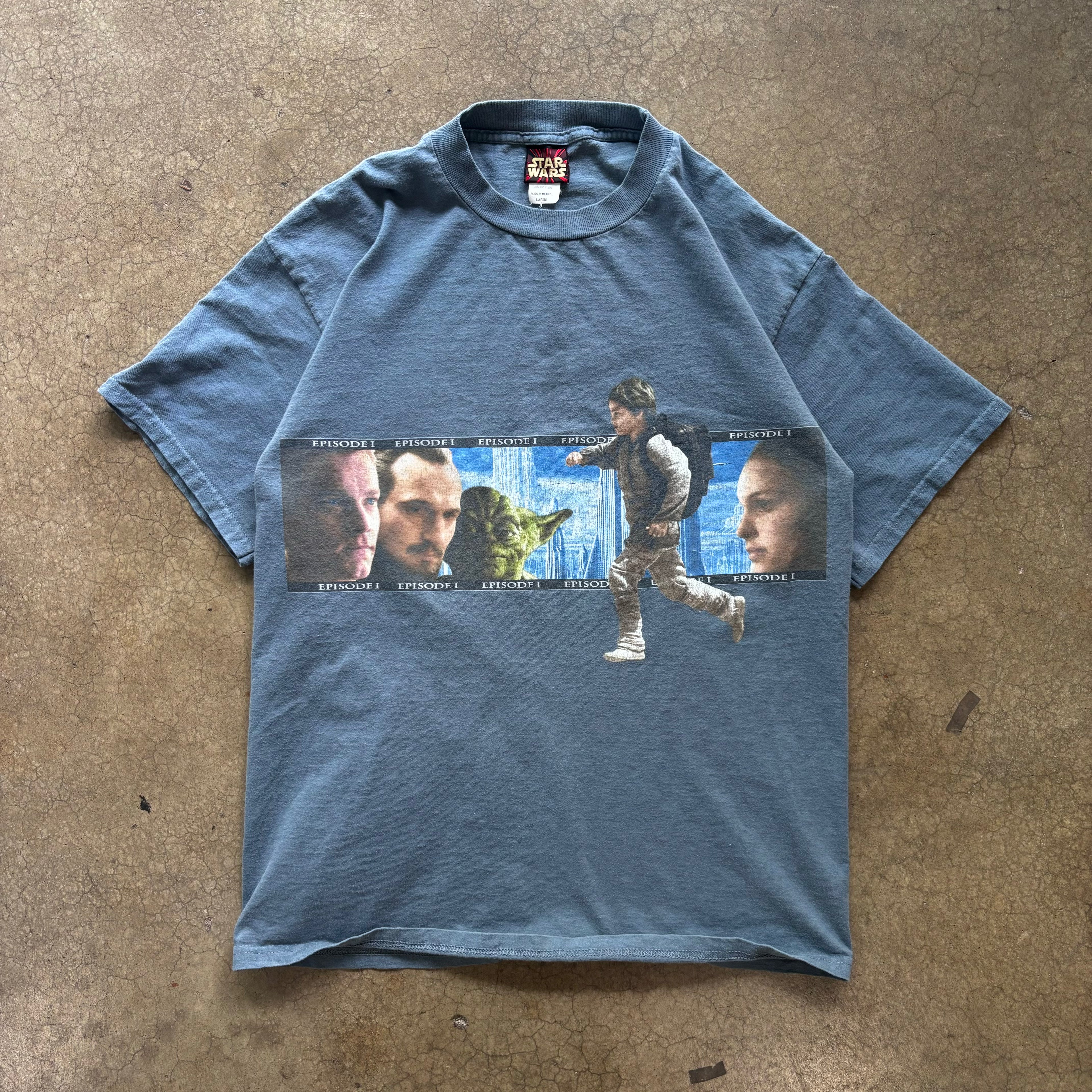 90s BLUE STAR WARS EPISODE 1 TEE - L