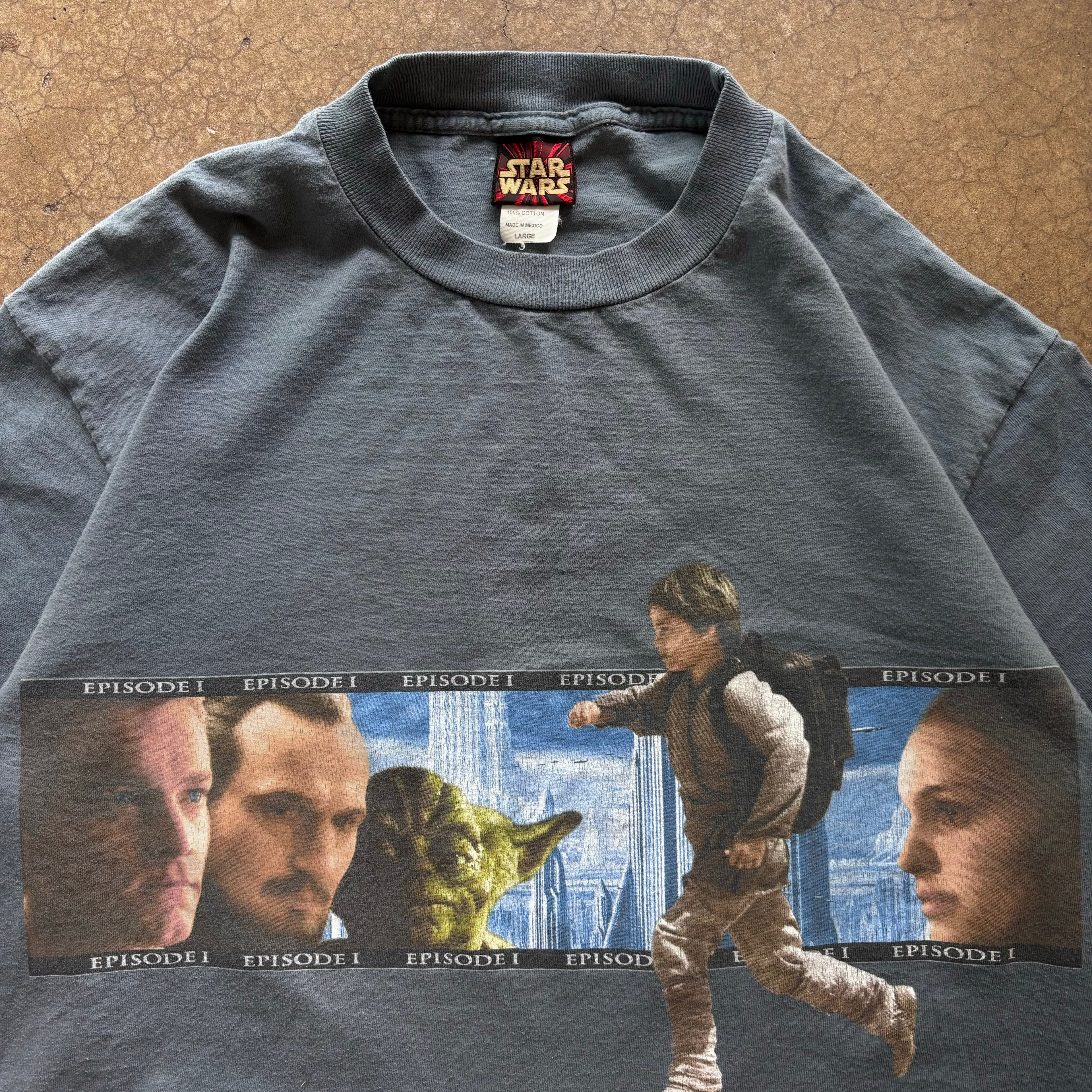 90s BLUE STAR WARS EPISODE 1 TEE - L