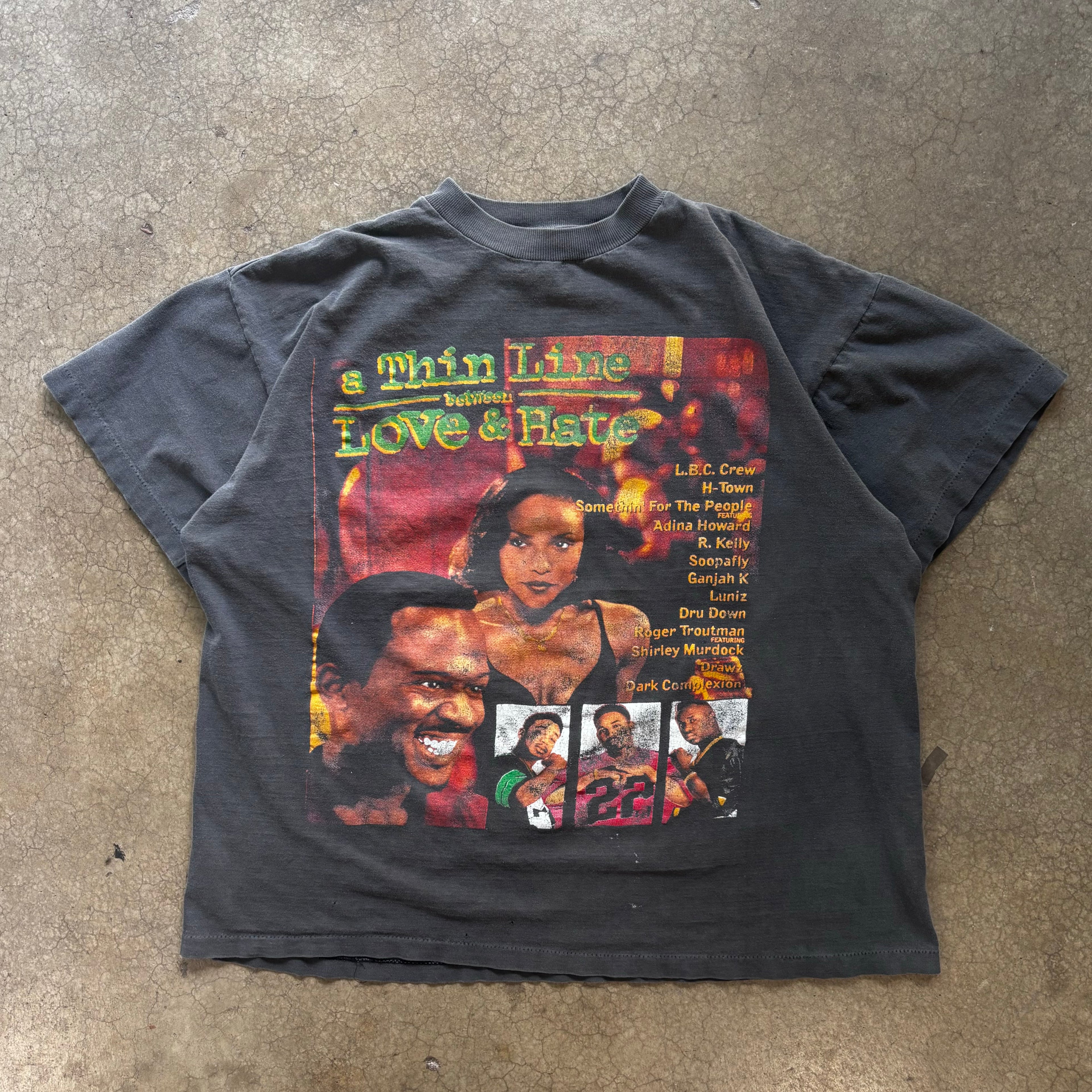 90s A THIN LINE BETWEEN LOVE AND HATE RAP TEE - XL