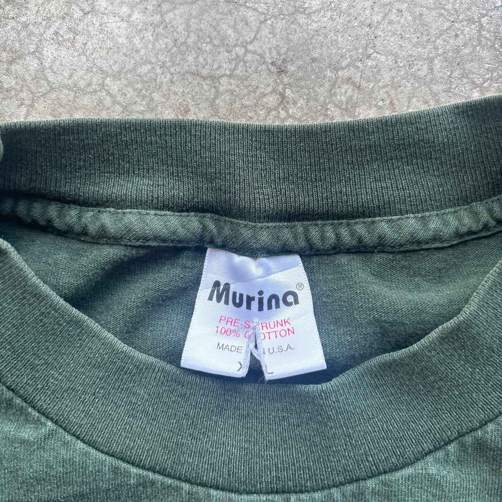 90s ADIDAS GREEN LONGSLEEVE TEE - XL