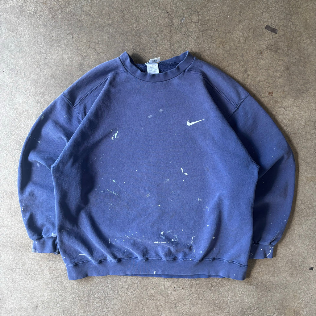 90s PAINT SPLATTER NIKE CREW - L