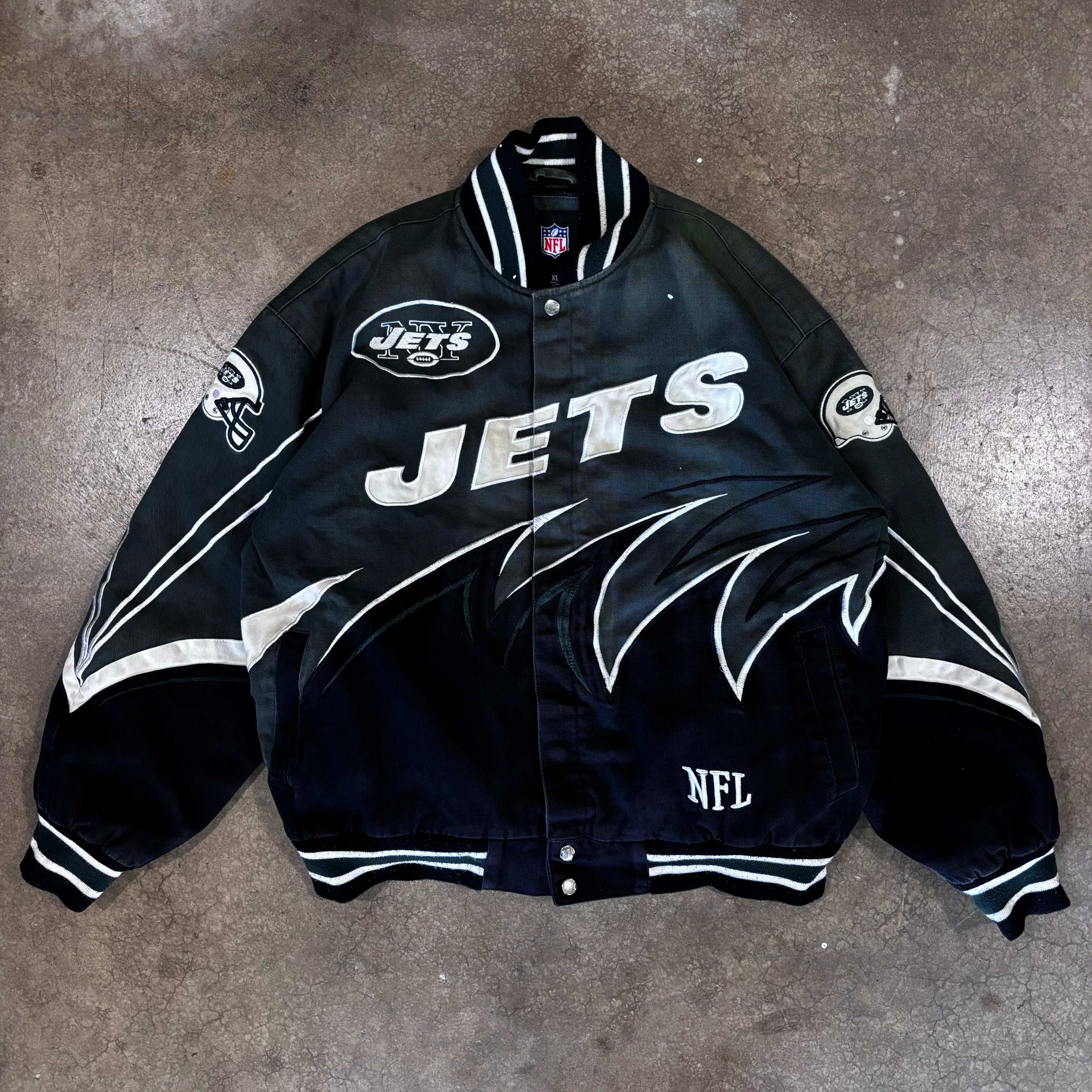 00s JETS SHARK TOOTH JACKET - XL