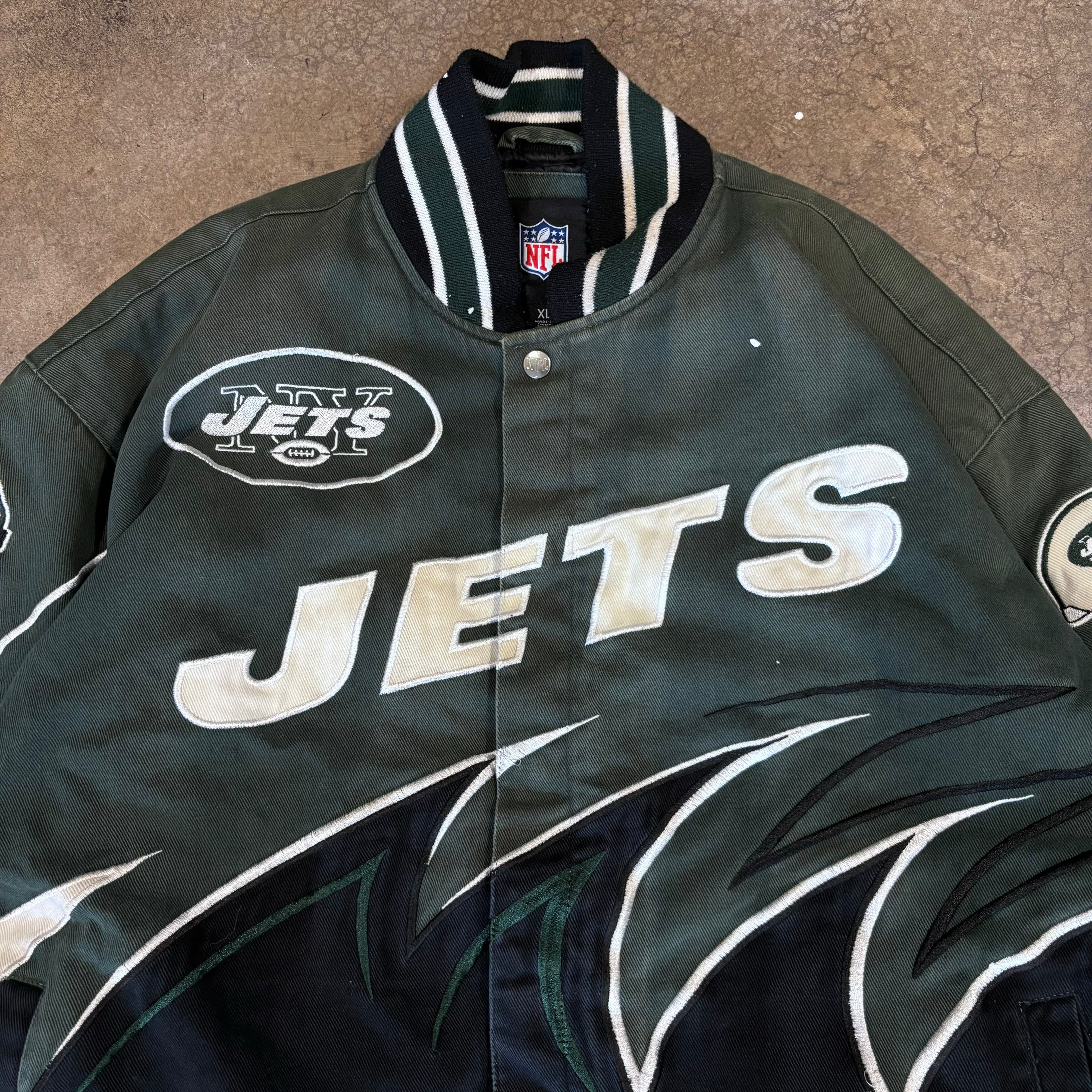 00s JETS SHARK TOOTH JACKET - XL