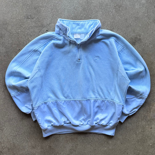 VINTAGE BABY BLUE NIKE QUARTER ZIP -  L