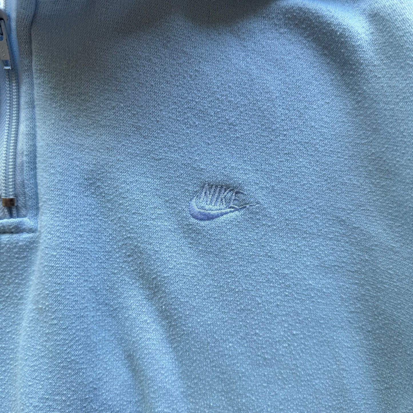 VINTAGE BABY BLUE NIKE QUARTER ZIP -  L