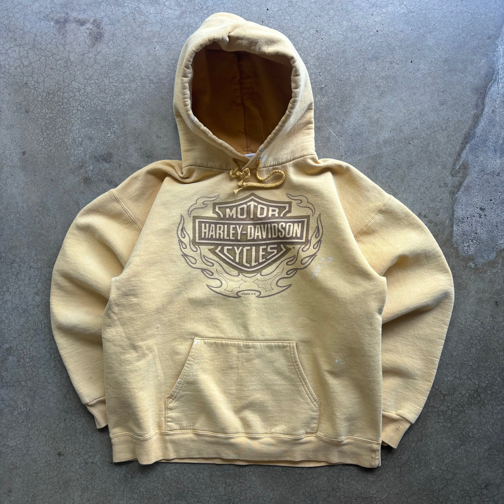 00s HARLEY DAVIDSON YELLOW HOODIE - M
