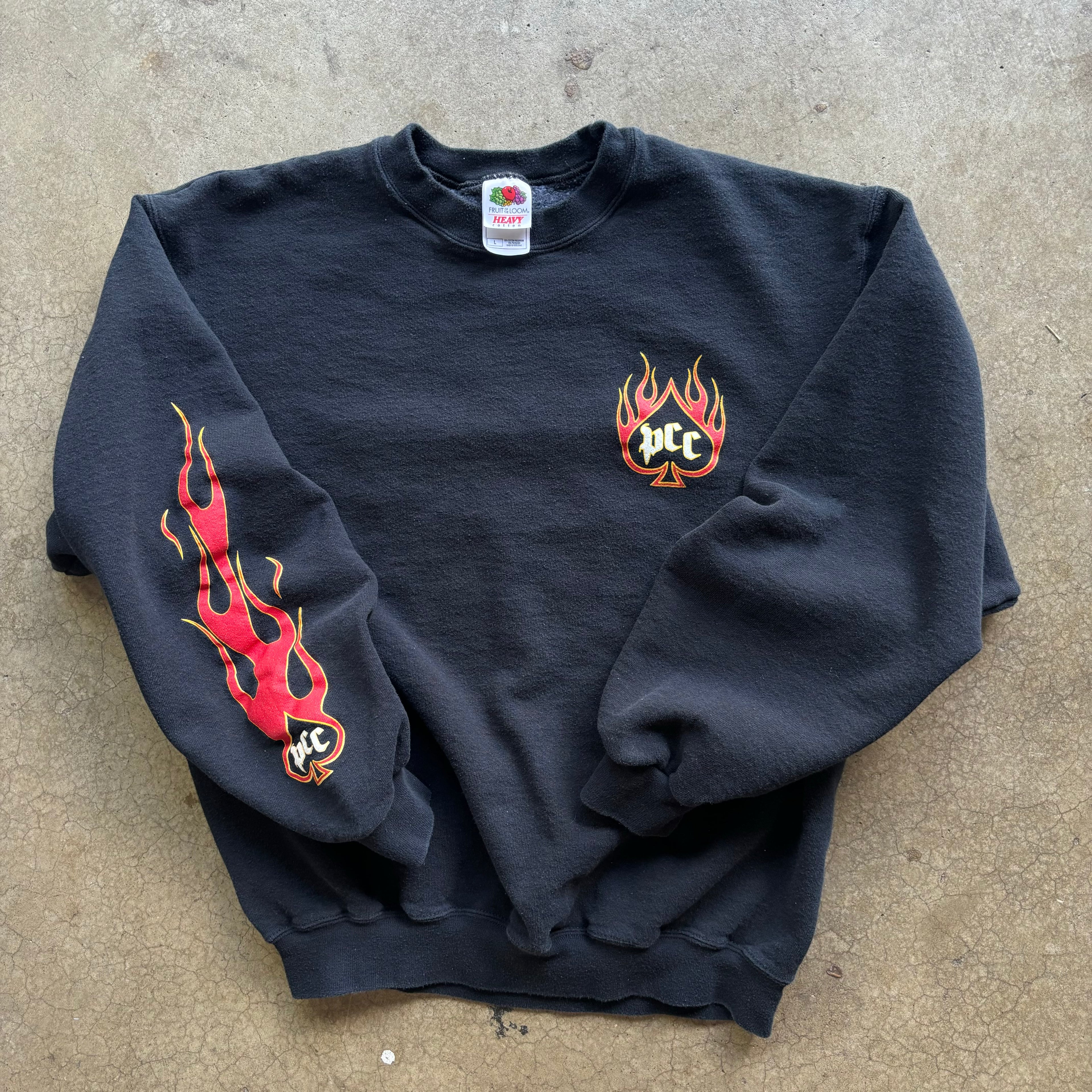 90s PCC FLAMES CREWNECK - L