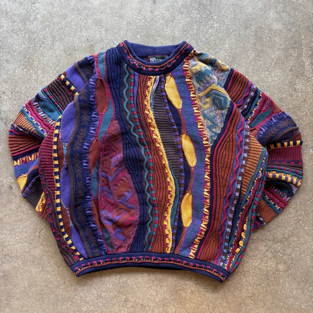 90s TUNDRA 3D KNIT SWEATER - L