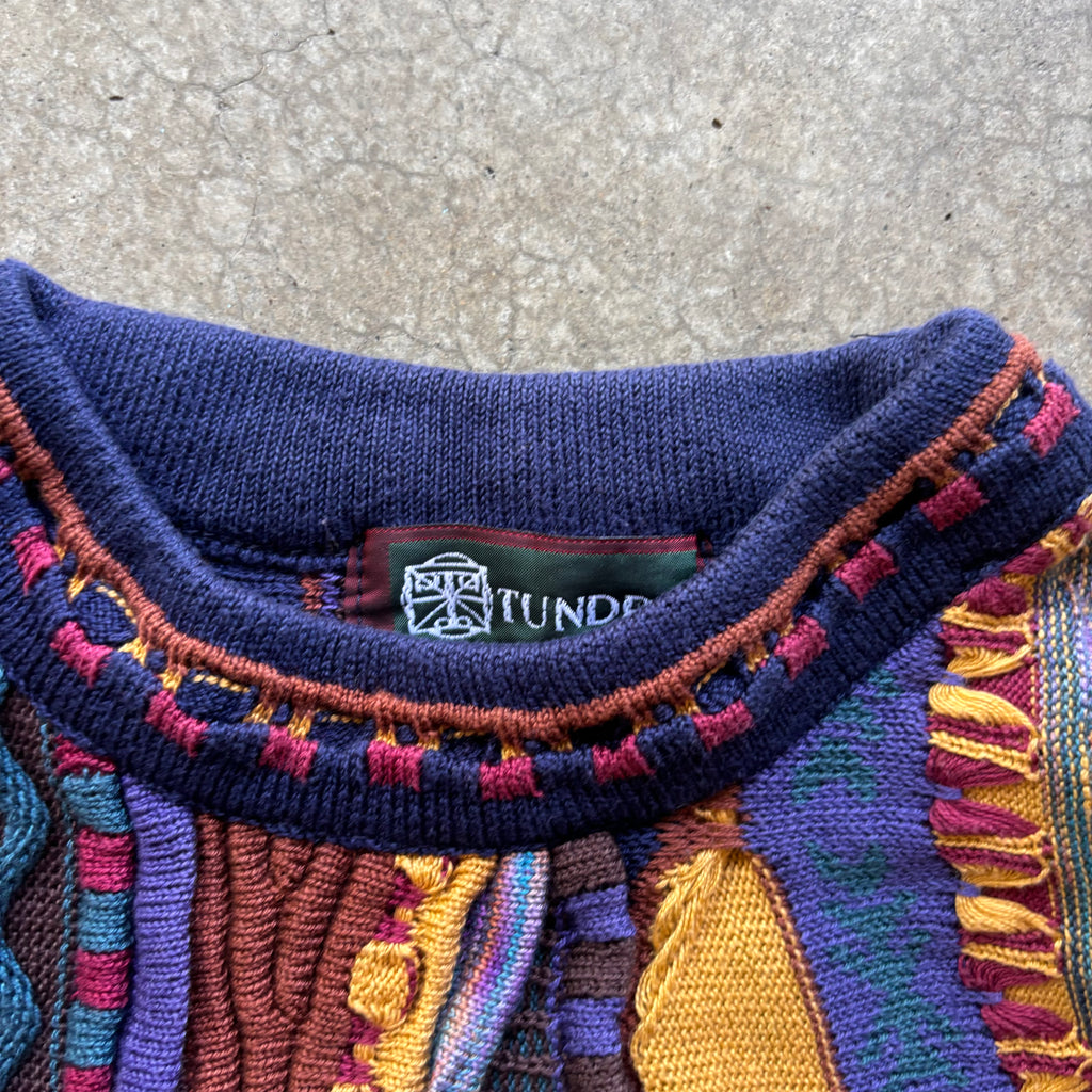 90s TUNDRA 3D KNIT SWEATER - L