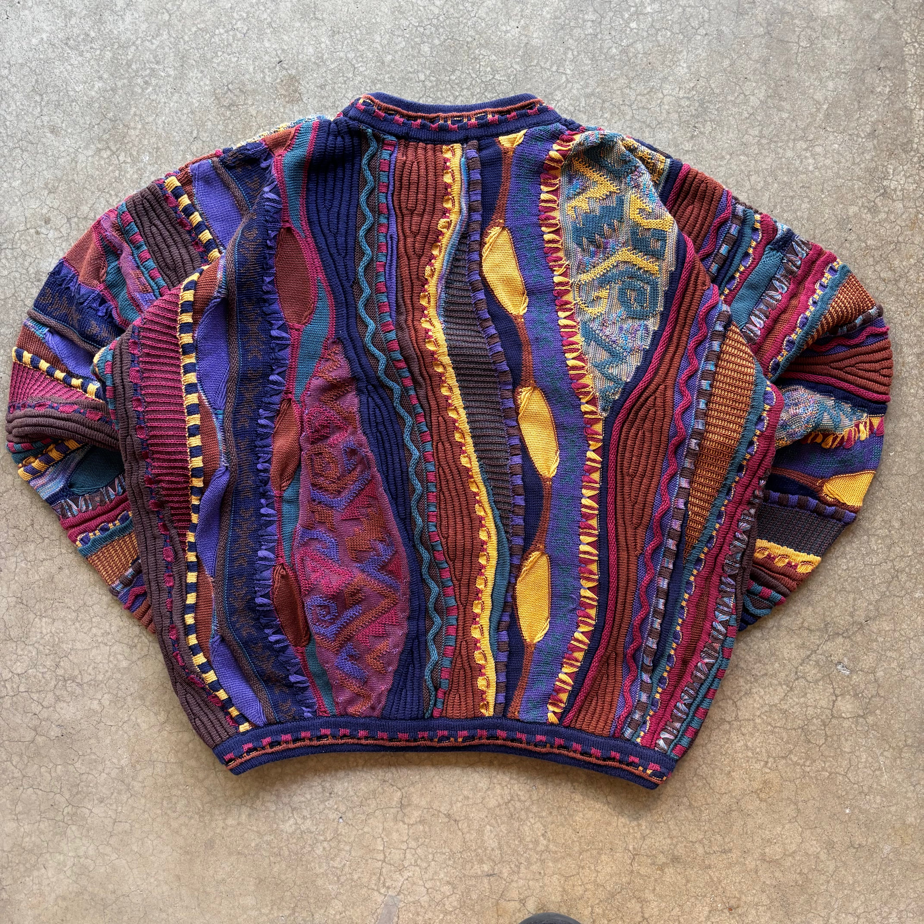 90s TUNDRA 3D KNIT SWEATER - L
