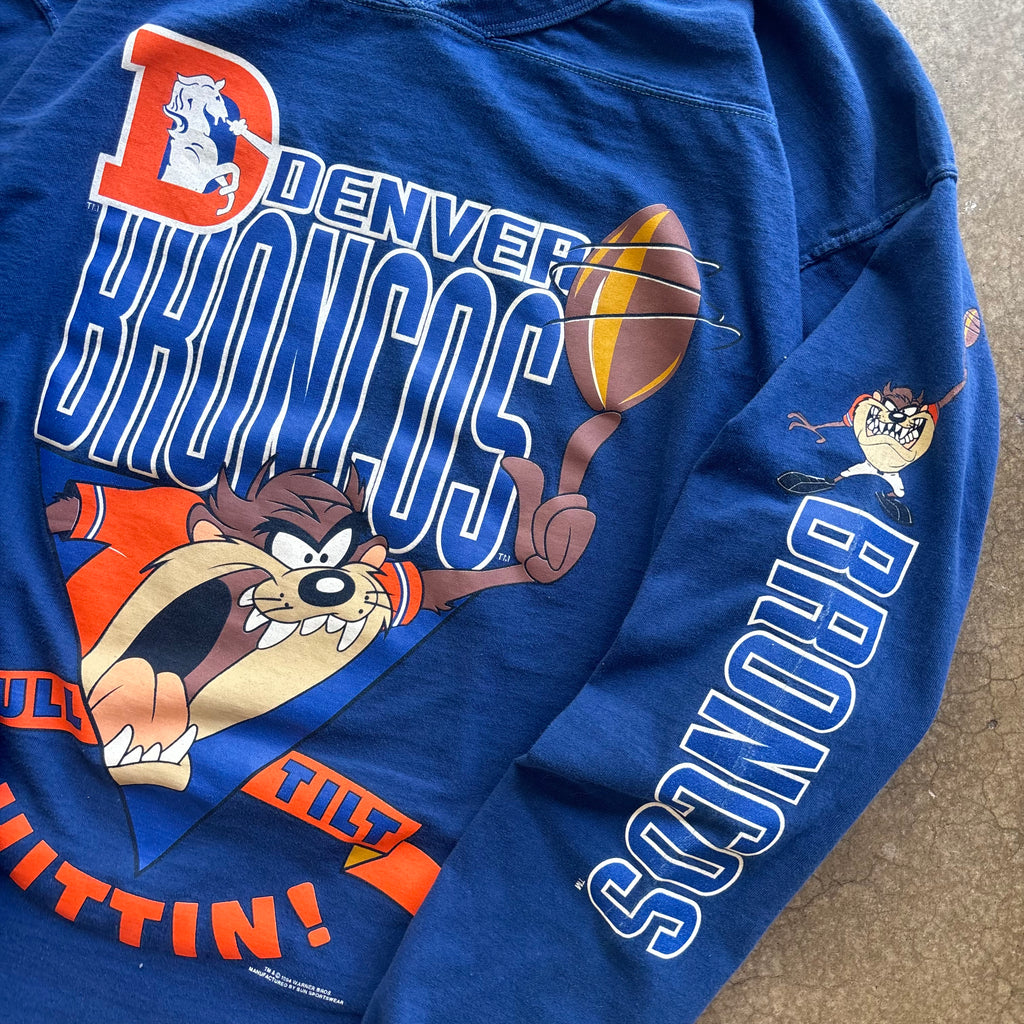 90s TAZ DENVER BRONCOS LONGSLEEVE - L