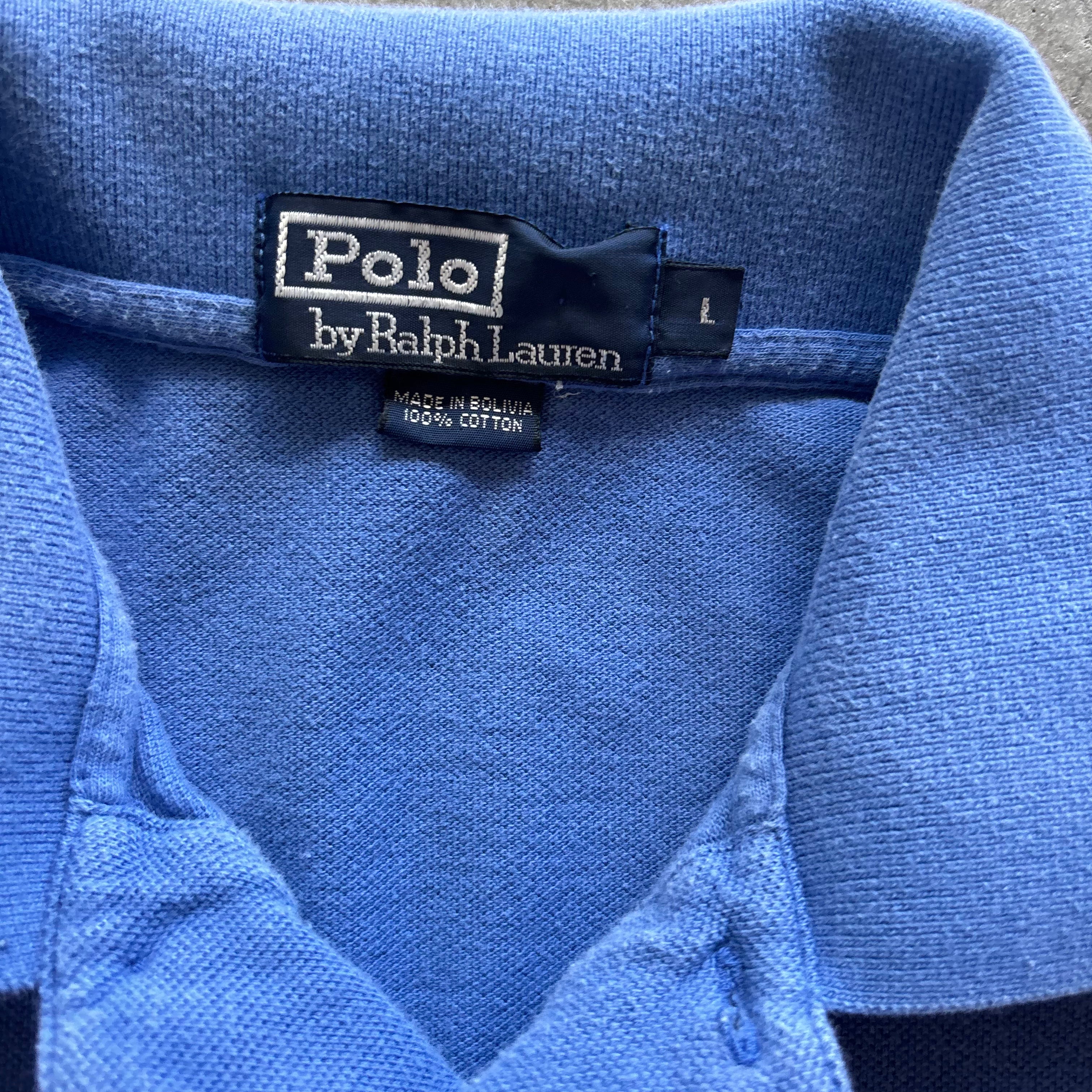90s POLO RALPH LAUREN TEAL AND CREAM - L