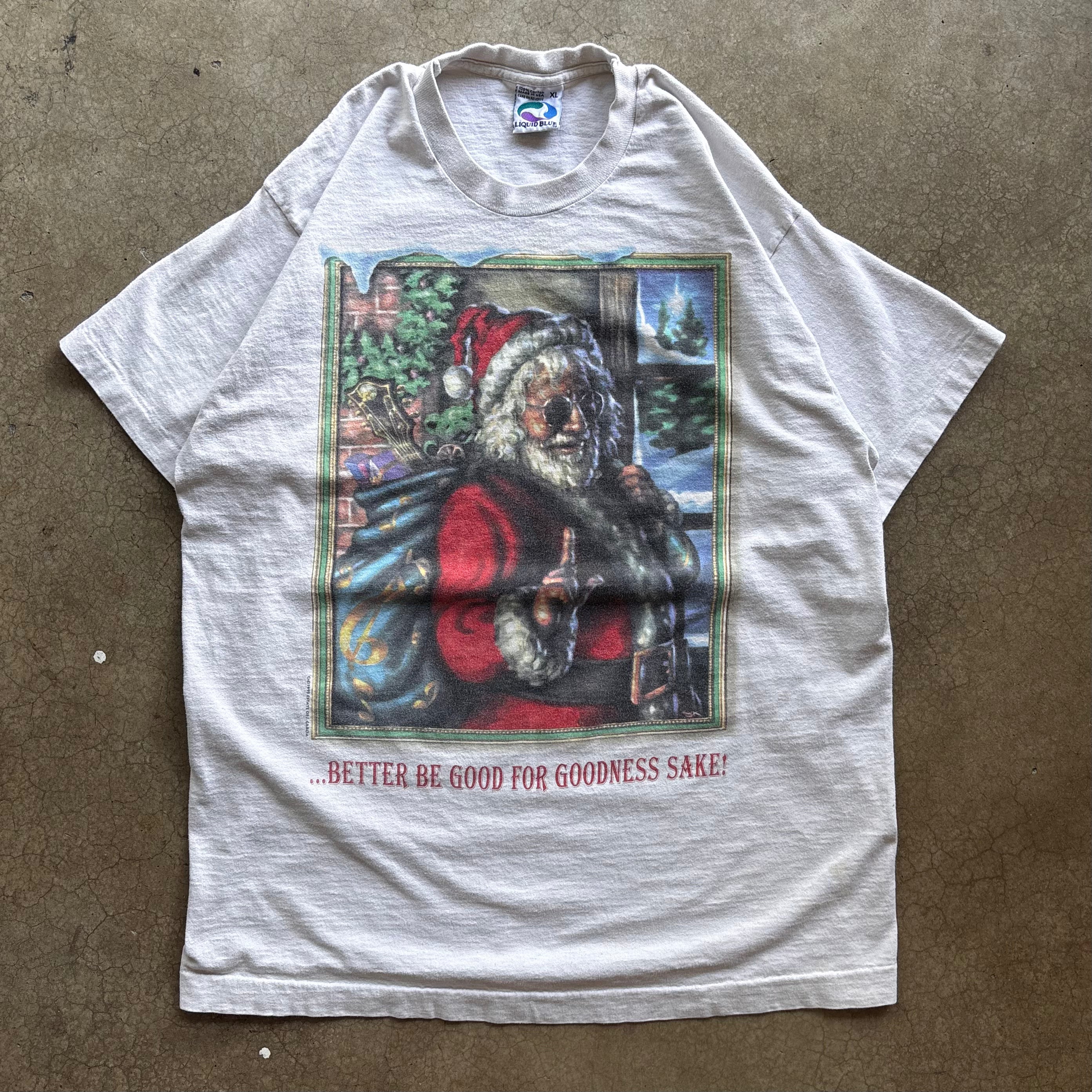 90s LIQUID BLUE JERRY GARCIA SANTA TEE - XL