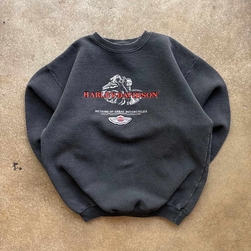 90s HARLEY CREWNECK - L