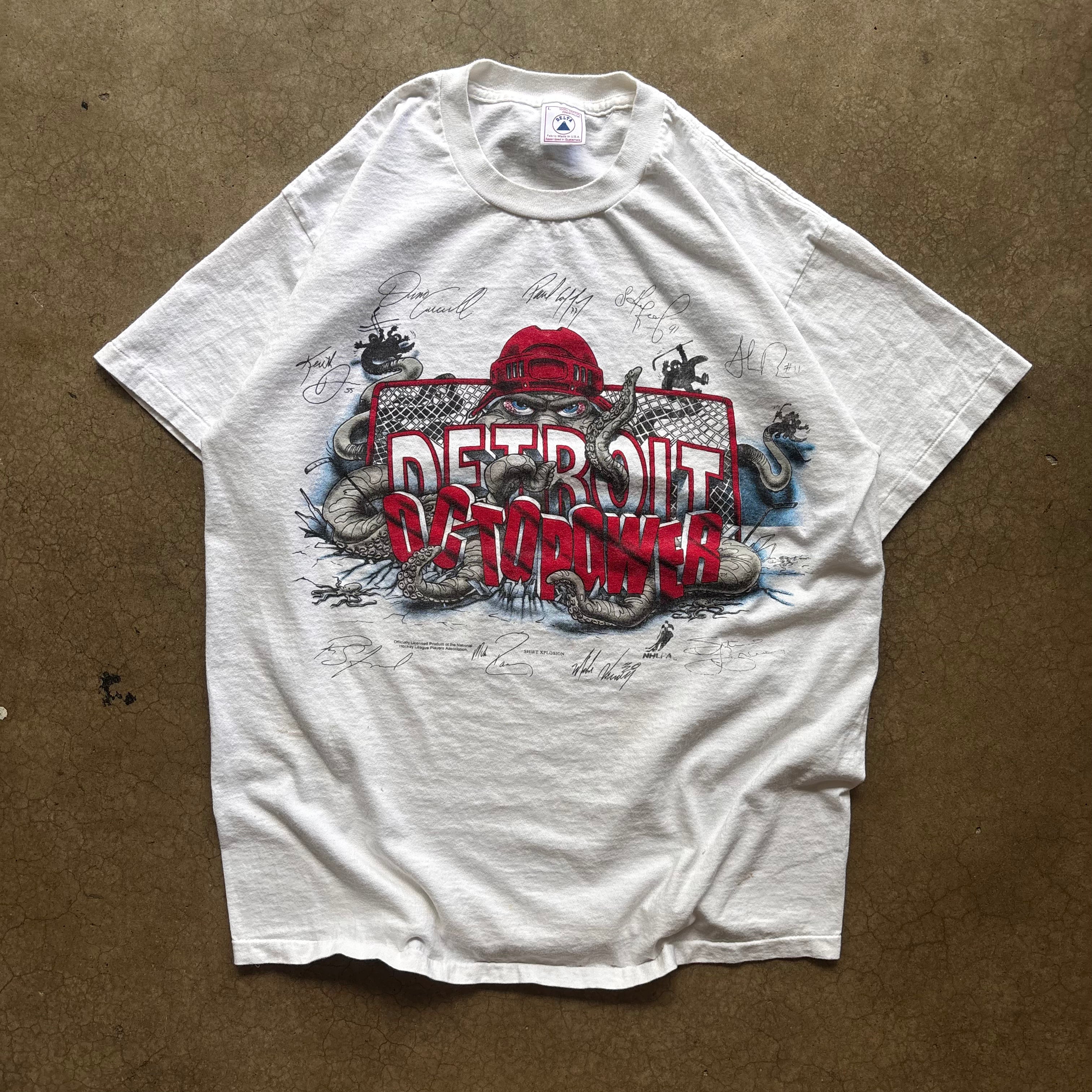 - 90s DETROIT REDWINGS OCTOPUS TEE - L