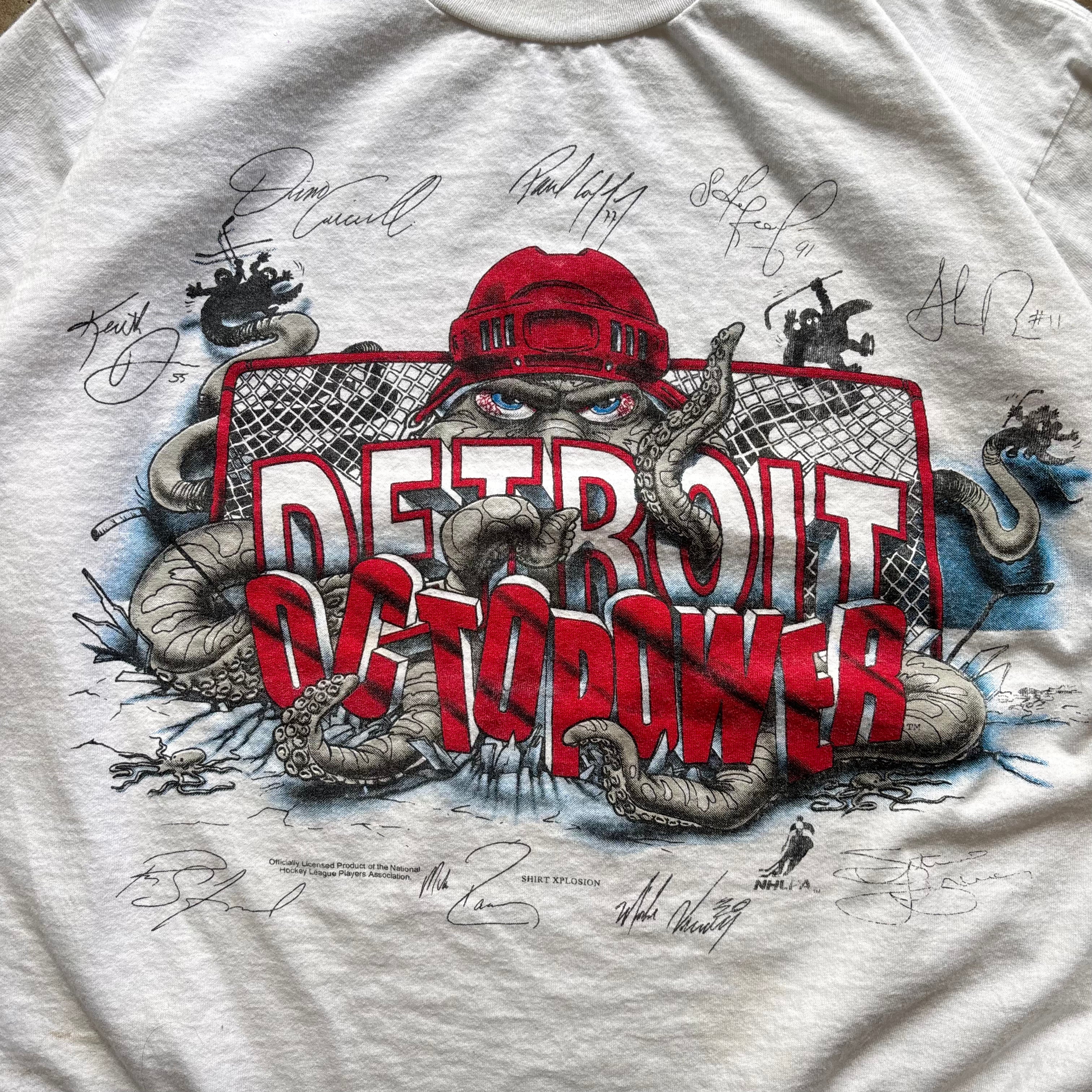 - 90s DETROIT REDWINGS OCTOPUS TEE - L