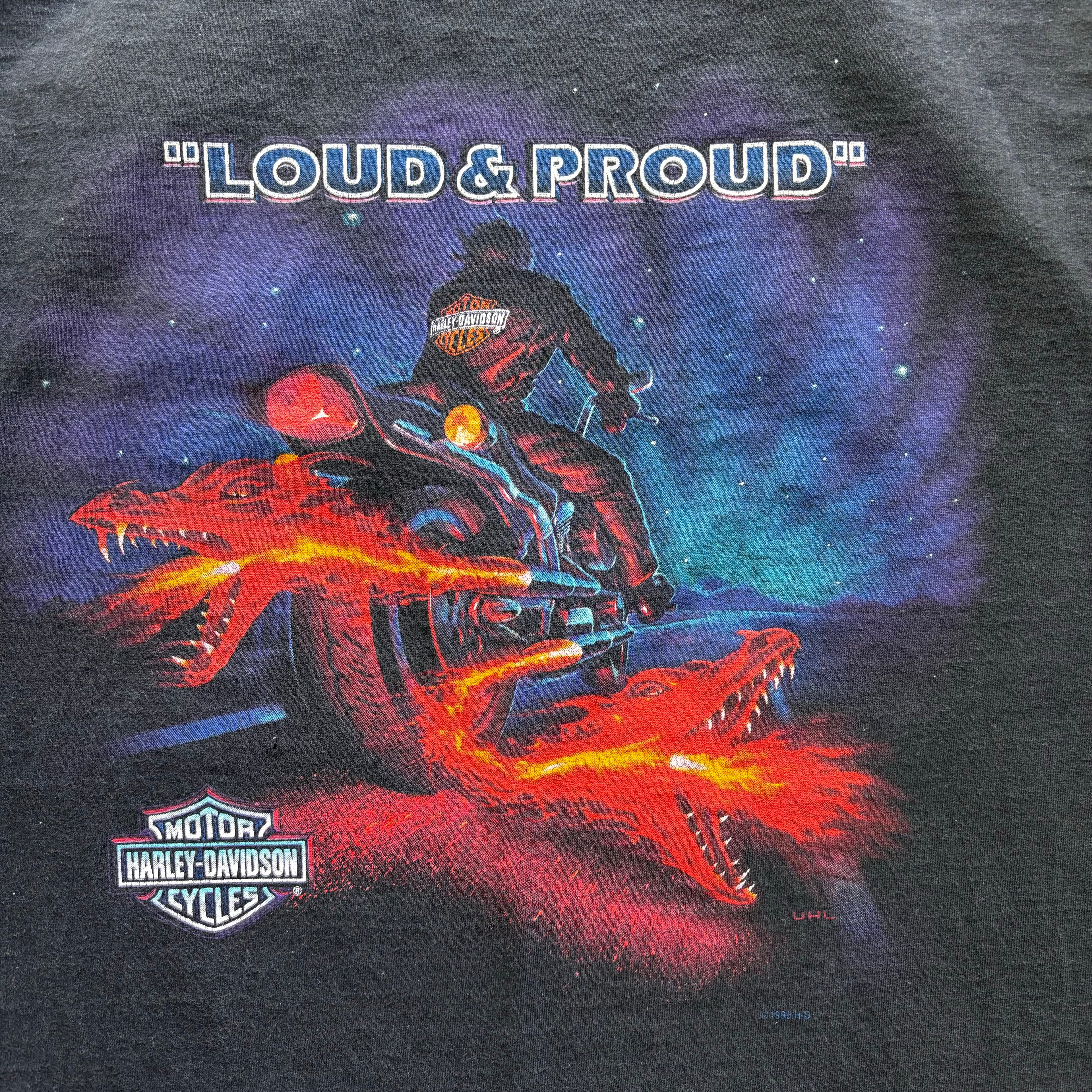 90s HARLEY LOUD AND PROUD CUT OFF TEE - XL