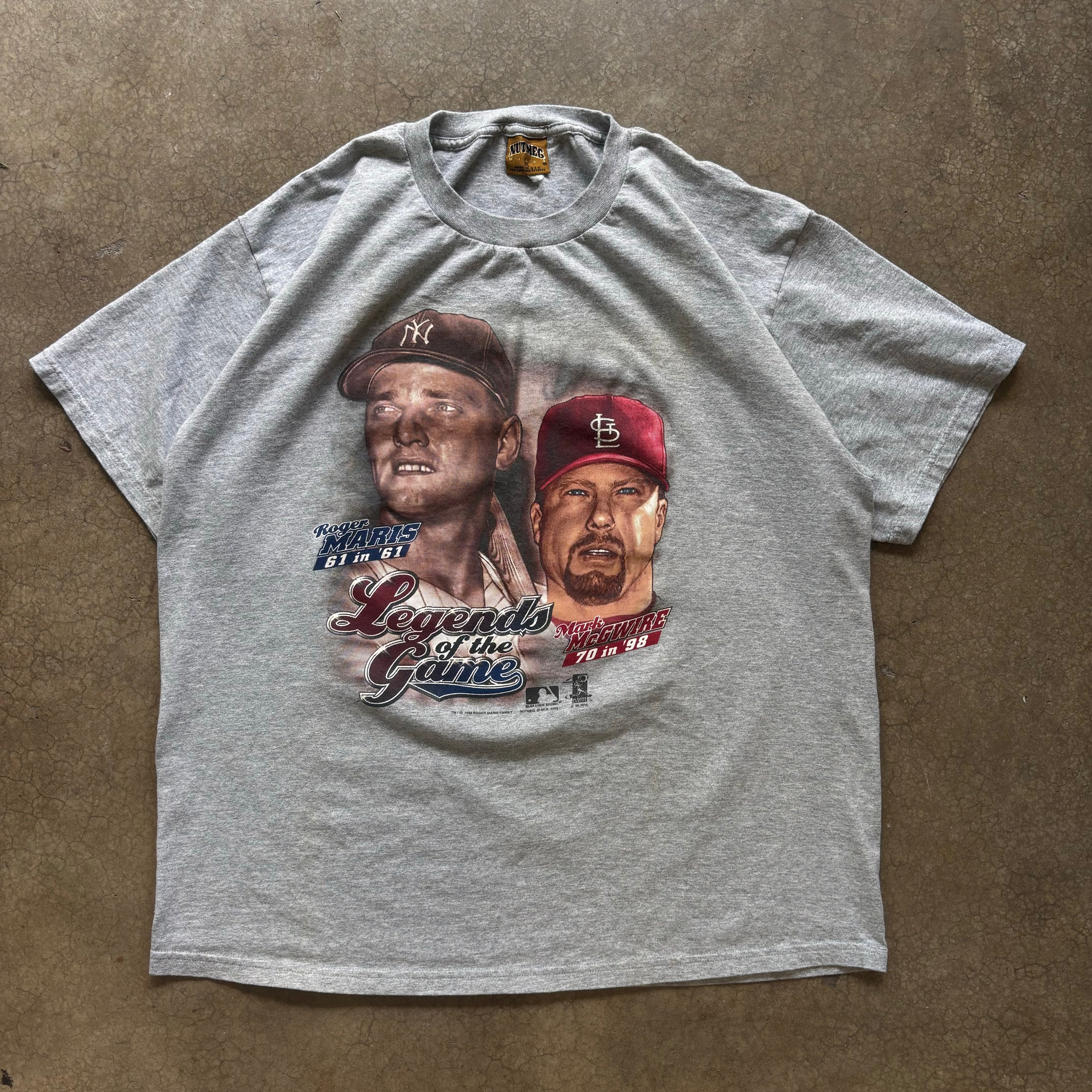 90s LEGENDS OF THE GAME MARIS  MGGUIRE MLB TEE - XL